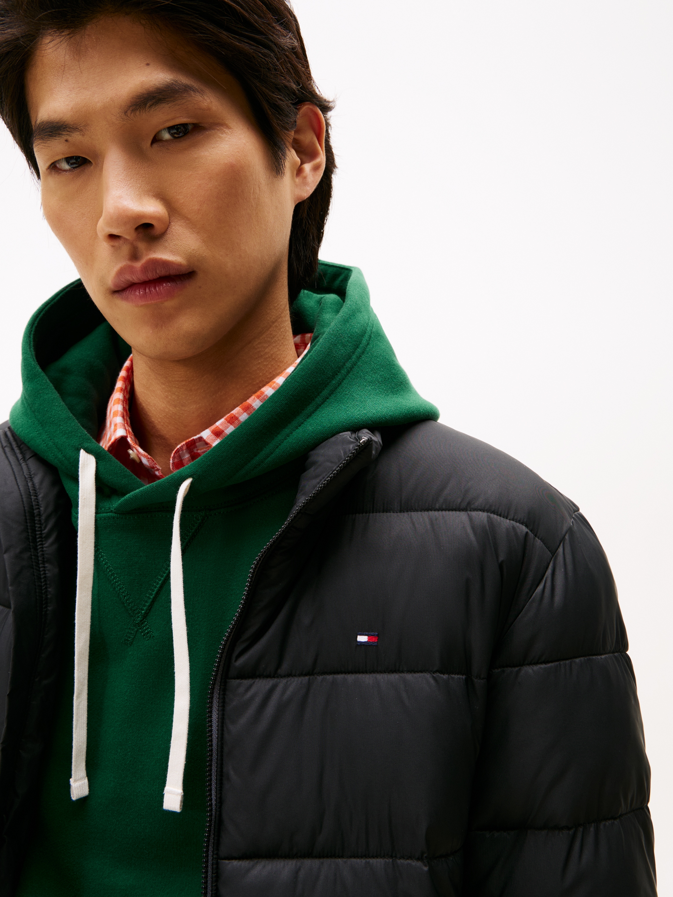 Tommy Hilfiger Steppjacke »MID WEIGHT STAND COLLAR«, ohne Kapuze, Winterjacke, Übergangsjacke