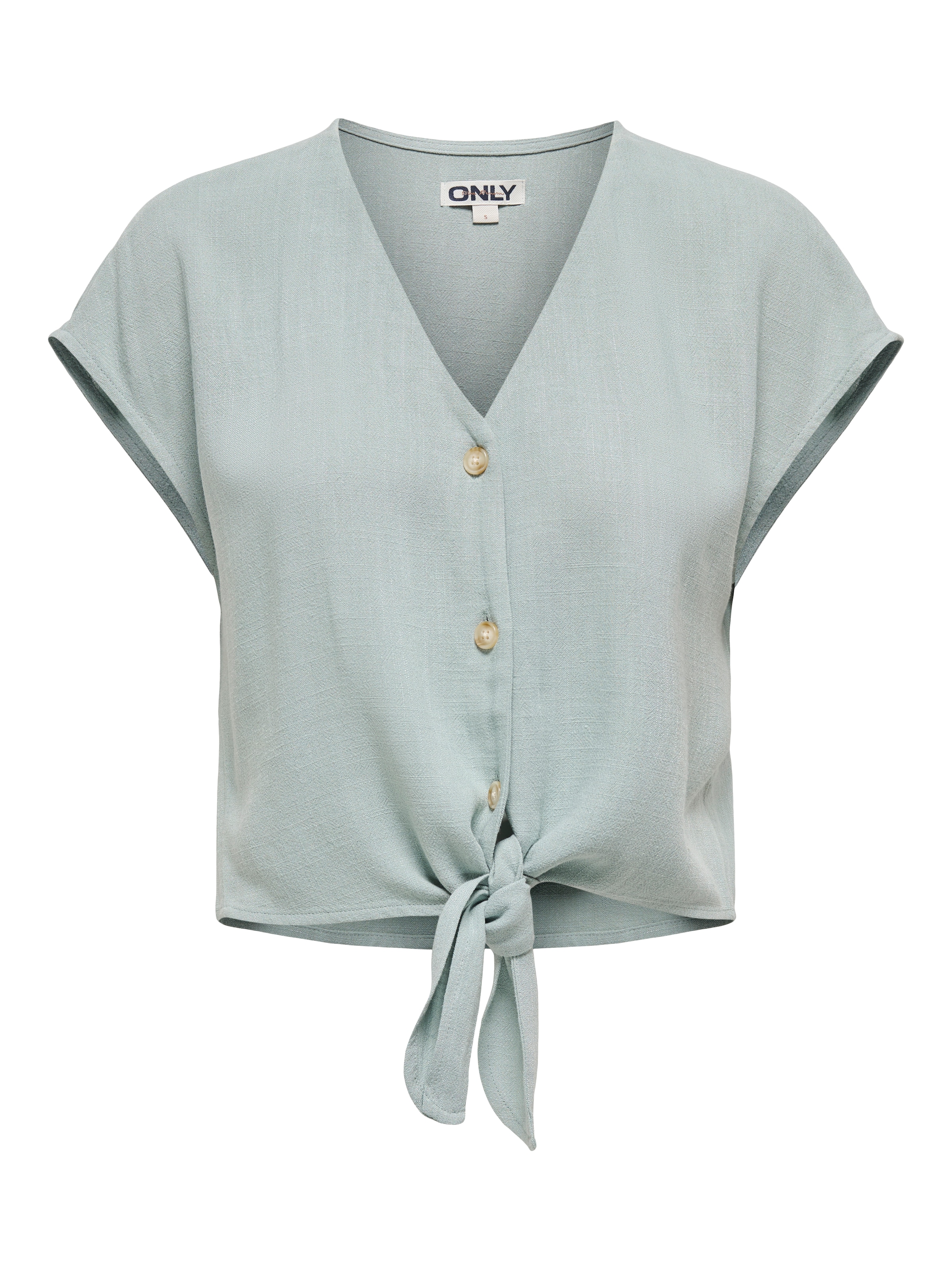 ONLY Kurzarmbluse »ONLSIESTA SS KNOT LIN BL SHIRT PNT NOOS« Viskosemischung, regular fit