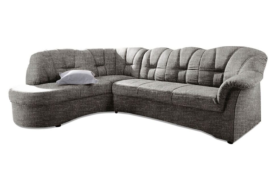 DOMO collection Ecksofa »Papenburg, zeitlose Rückensteppung, elegante Armlehne, L-Form«, mit Ottomane, wahlweise mit Bettfunktion