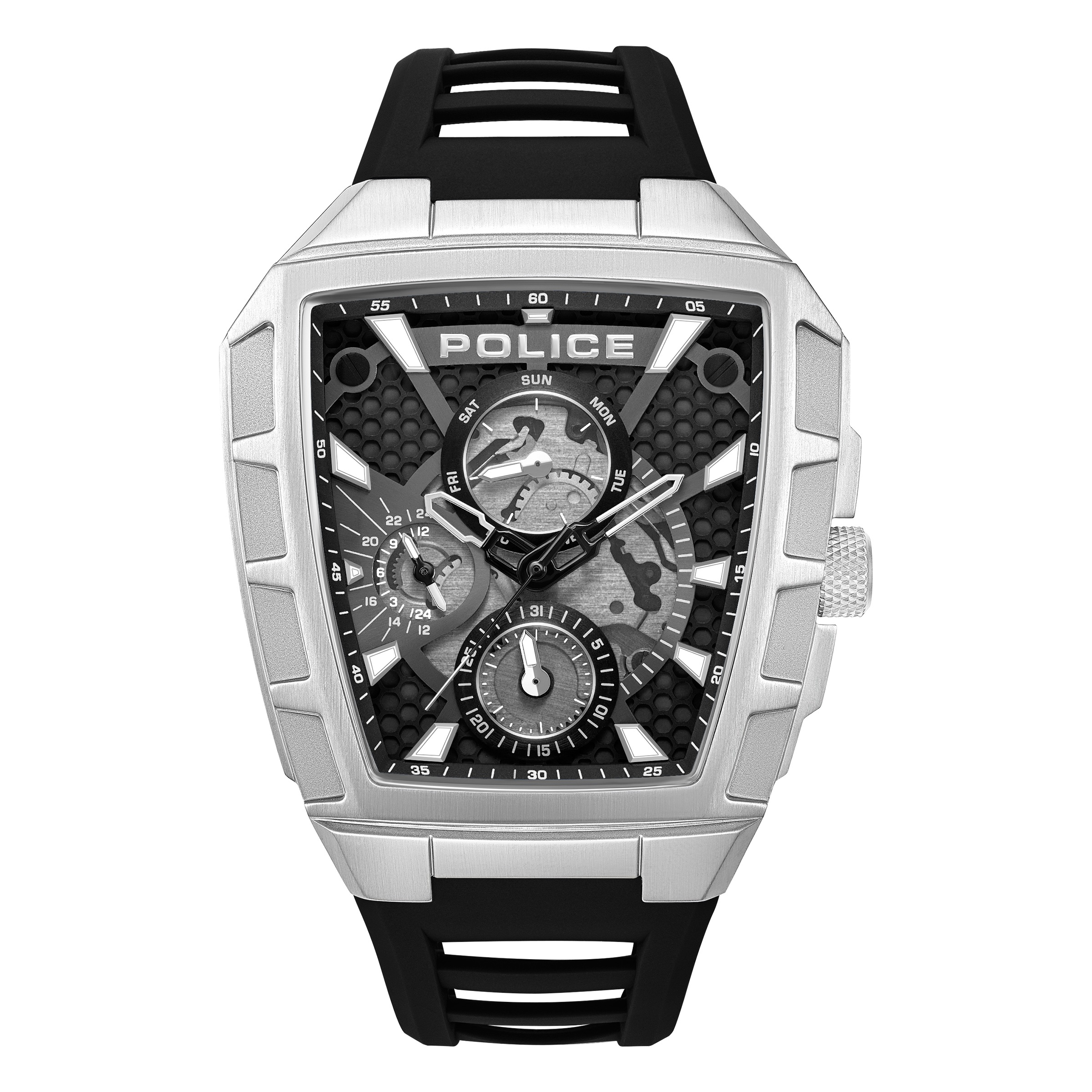 Police Quarzuhr »Tough Gear« Armbanduhr, Herrenuhr, Lederarmband, analog, Tag, Wochentag
