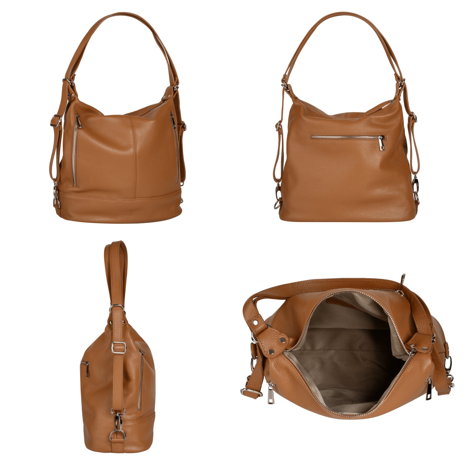 Samantha Look Cityrucksack, echt Leder, Made in Italy