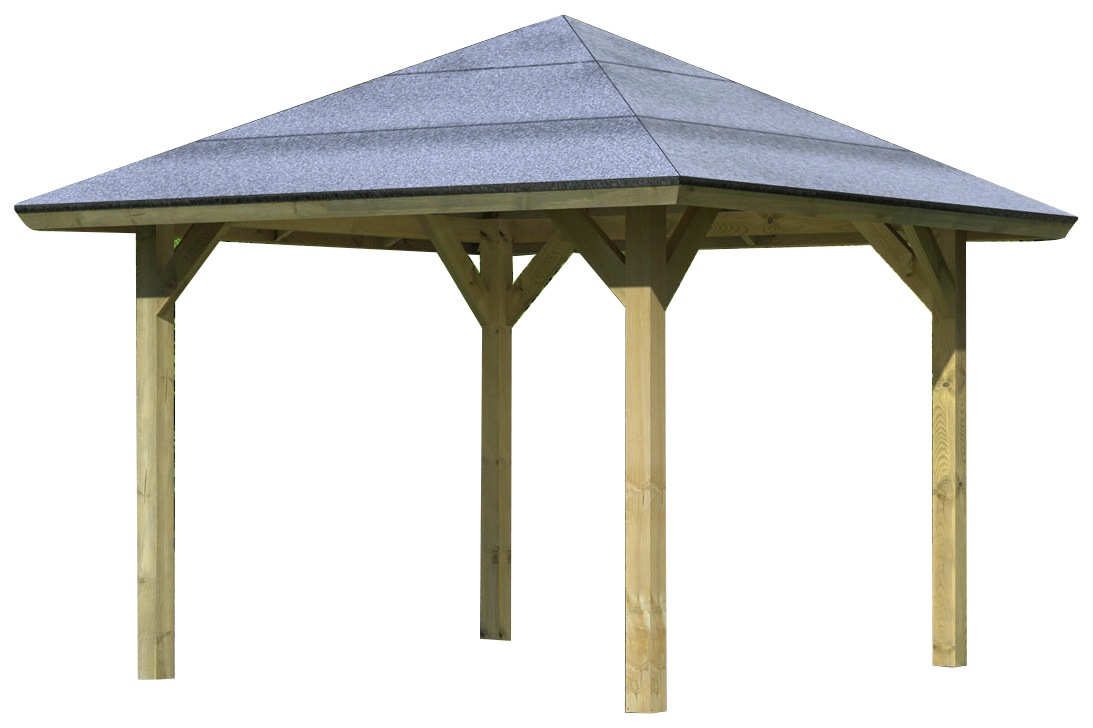 Karibu Pavillon »Bergen 1«, (Set), BxTxH: 338x338x290 cm, mit H-Pfostenanker