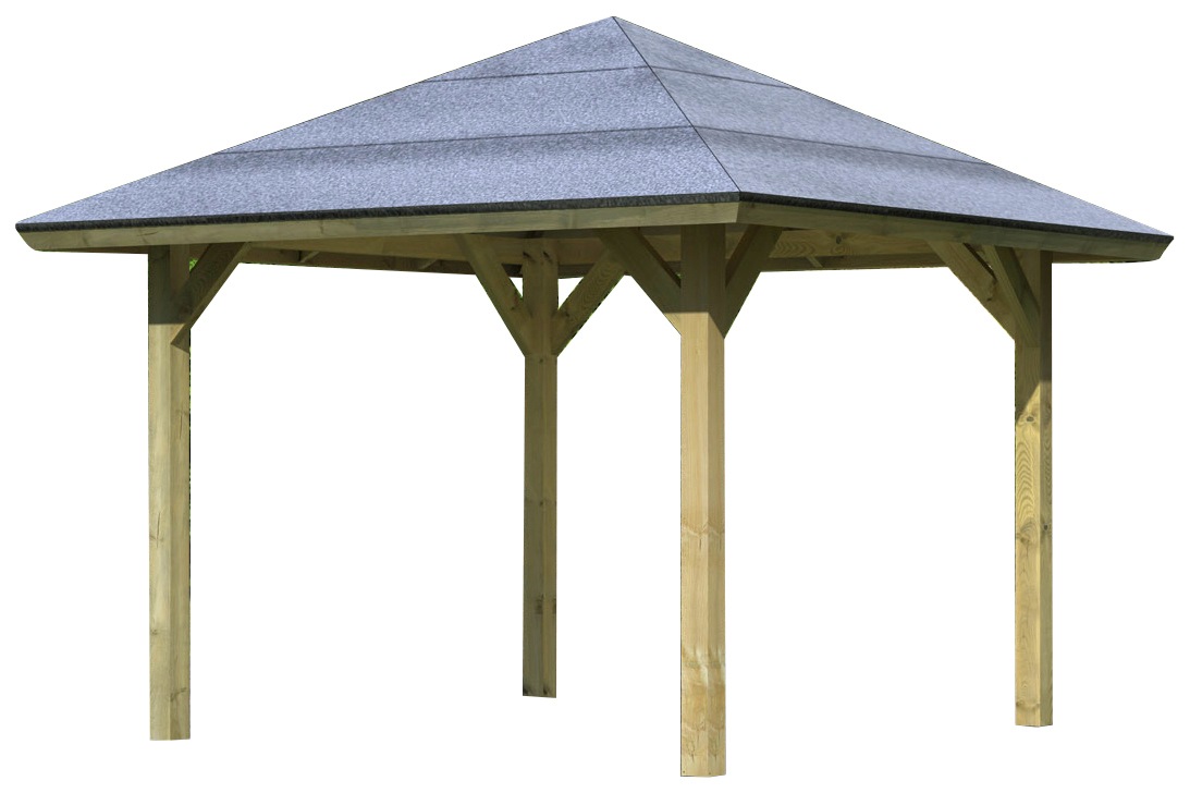 Karibu Pavillon "Bergen 1", (Set), BxTxH: 338x338x290 cm, mit H-Pfostenanke günstig online kaufen