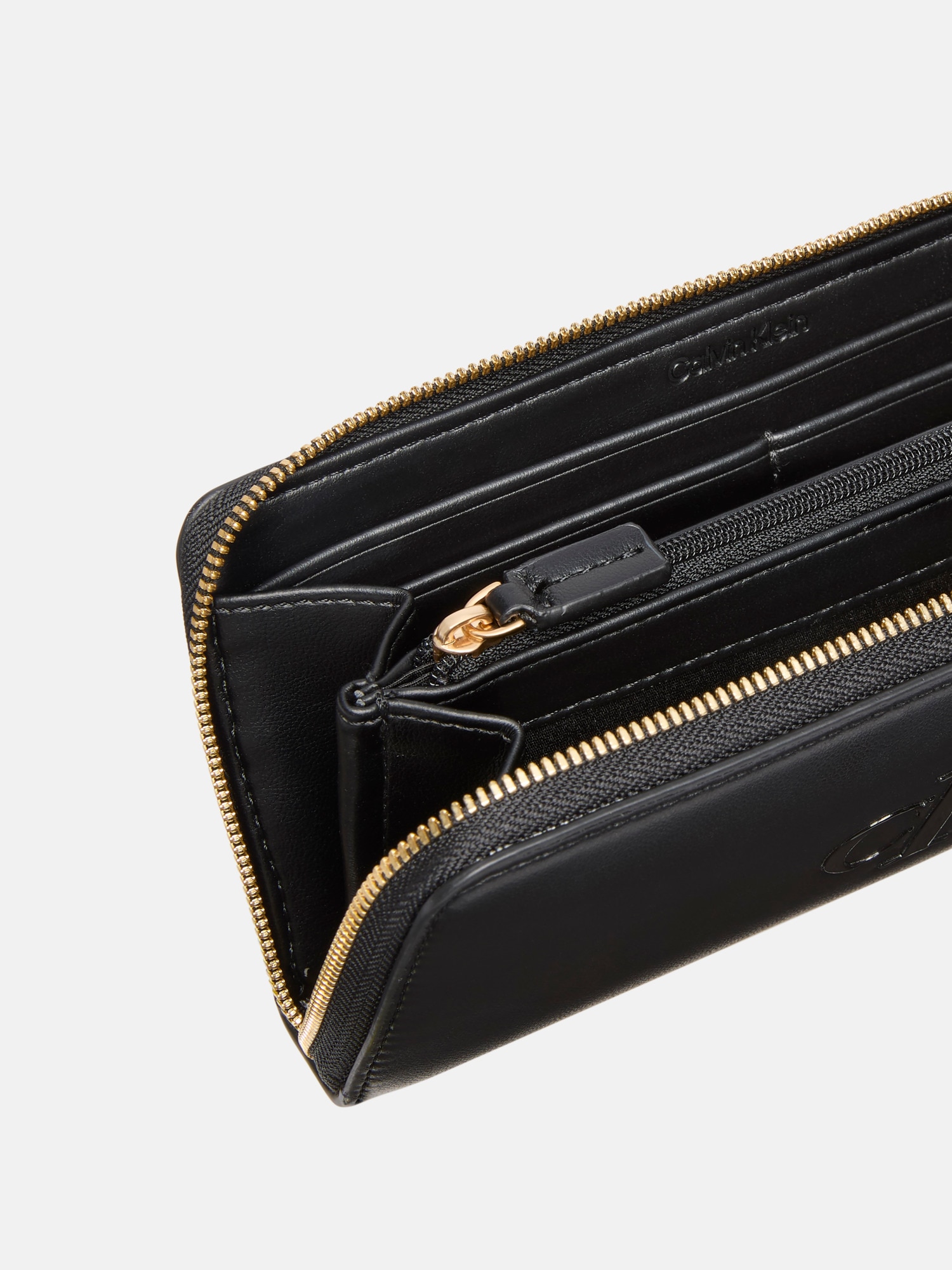 Calvin Klein Geldbörse »RAISED CK LONG ZIP AROUND«, Damen Geldbeutel, Portemonnaie mit CK-Logo