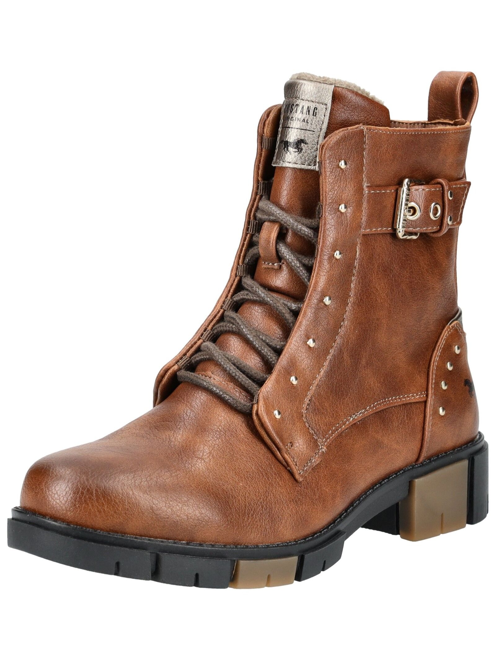 Mustang Shoes Schnürstiefelette "Mustang Shoes Stiefelette Lederimitat" günstig online kaufen