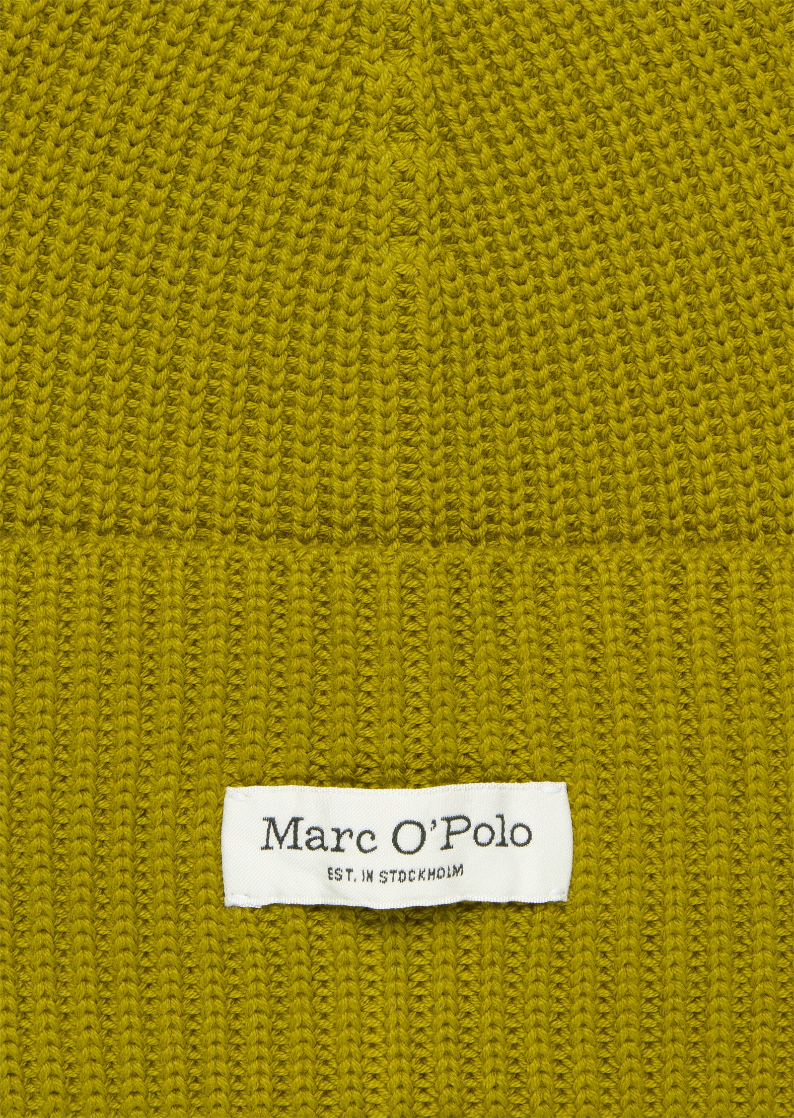 Marc OPolo Beanie, breiter Umschlag, Markenlabel, Rippstrick günstig online kaufen