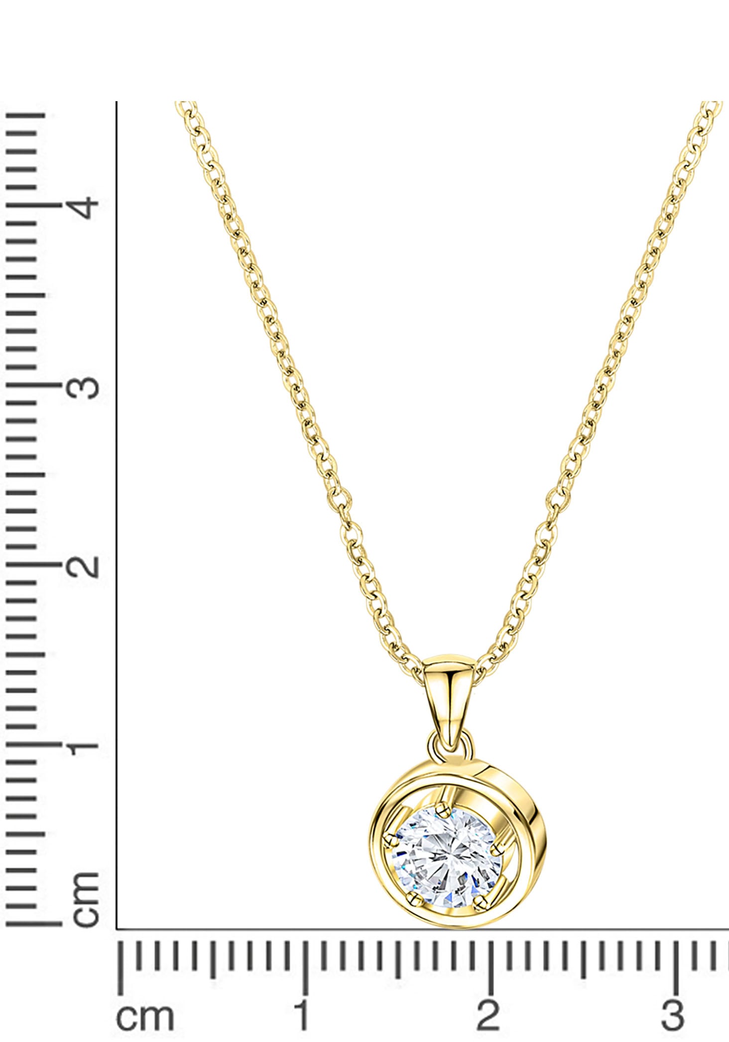 Firetti Kette mit Anhänger »Schmuck Geschenk Silber 925 Halsschmuck Halskette Ankerkette Solitär«, mit Zirkonia (synth.)