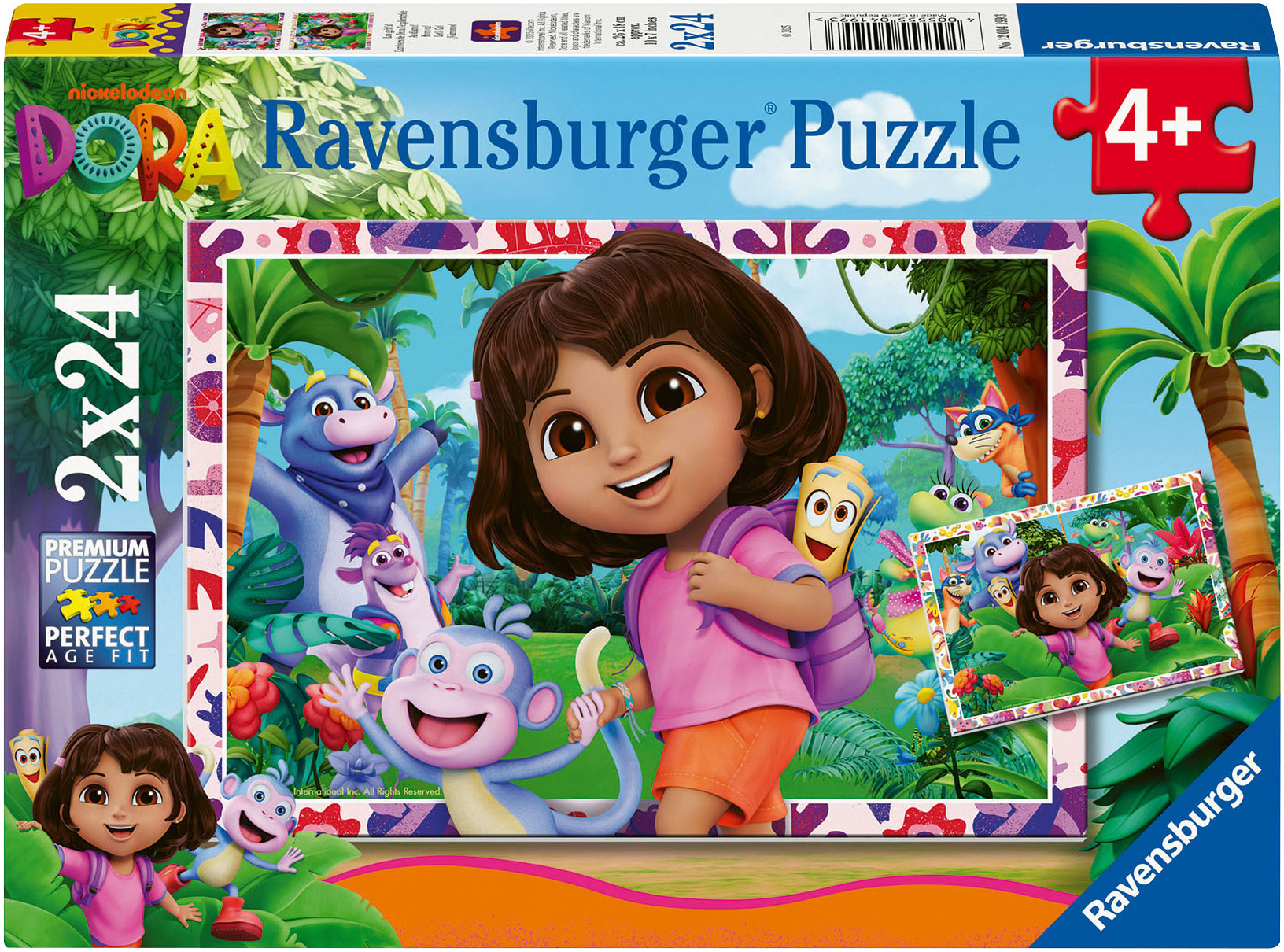 Jeu De Mémoire Dora L'explorateur Ravensburger - Version Anglaise, 19x19x5 Cm