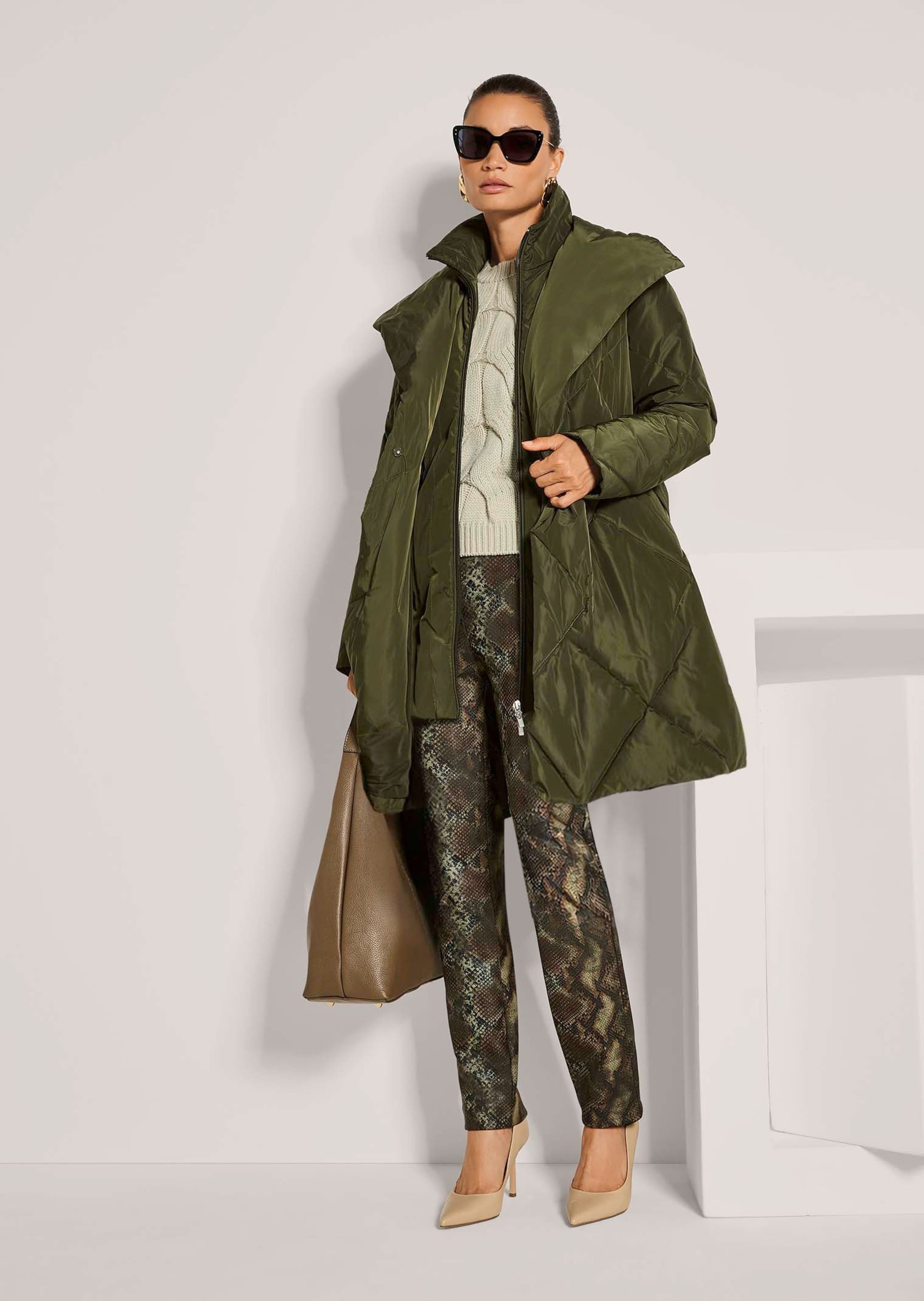 MADELEINE Steppjacke »Steppmantel Rauten-Steppmantel mit Bindegürtel«