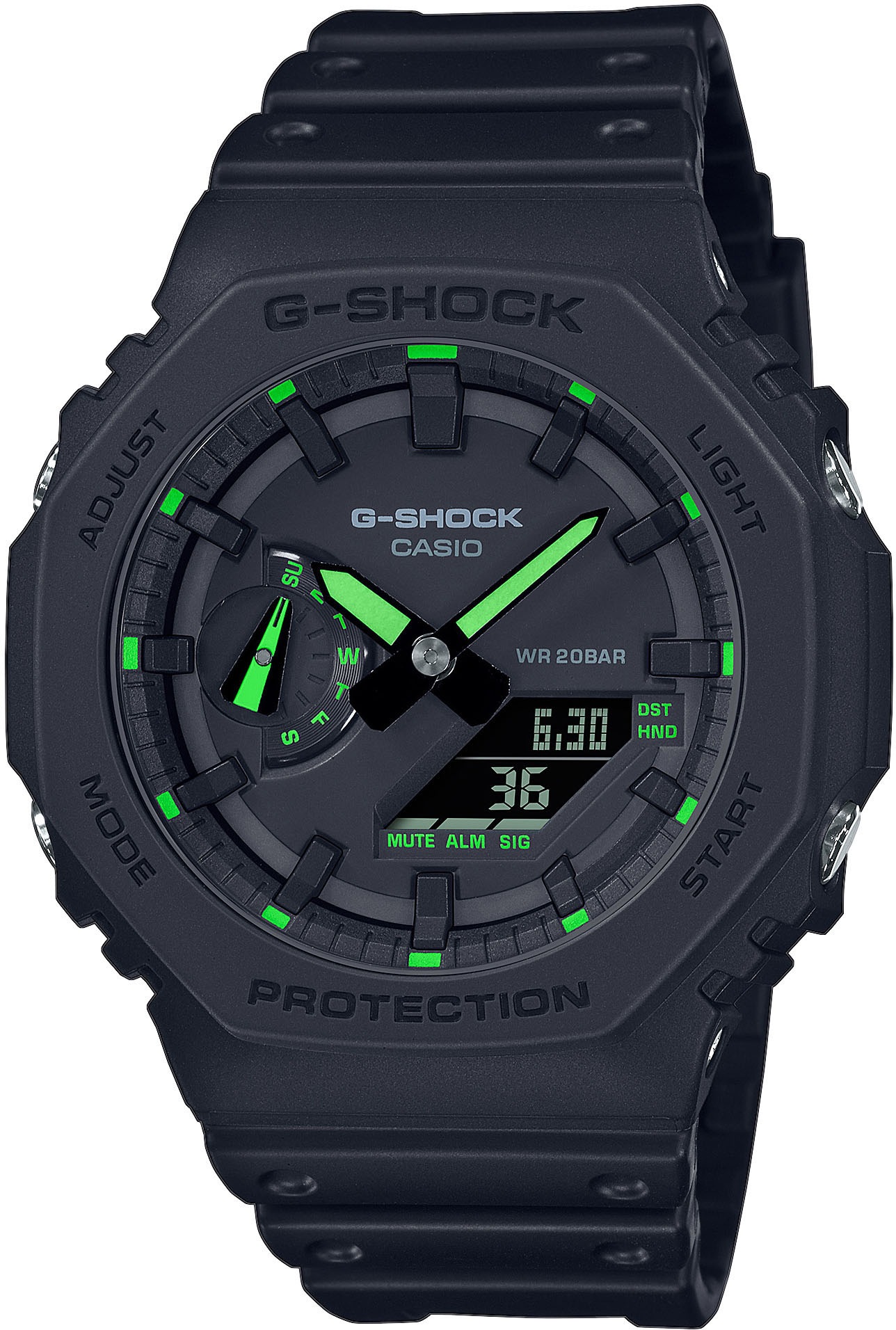 CASIO G-SHOCK Quarzuhr, Armbanduhr,Herrenuhr,digital, bis 20bar wasserd.Resinarmband