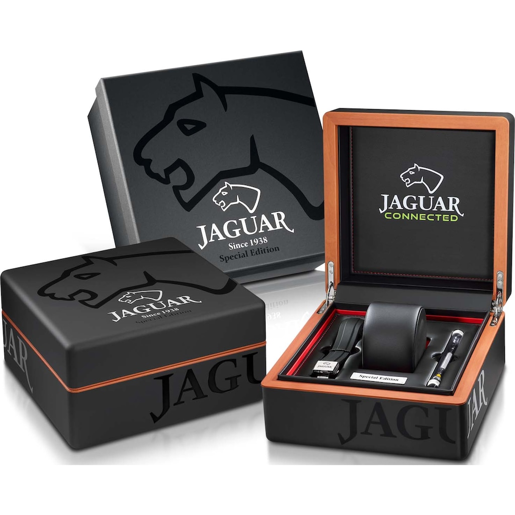Herrenmode Uhren Jaguar Chronograph »Connected, J958/2«, (Set, 3 tlg., mit Wechselband und Werkzeug) schwarz