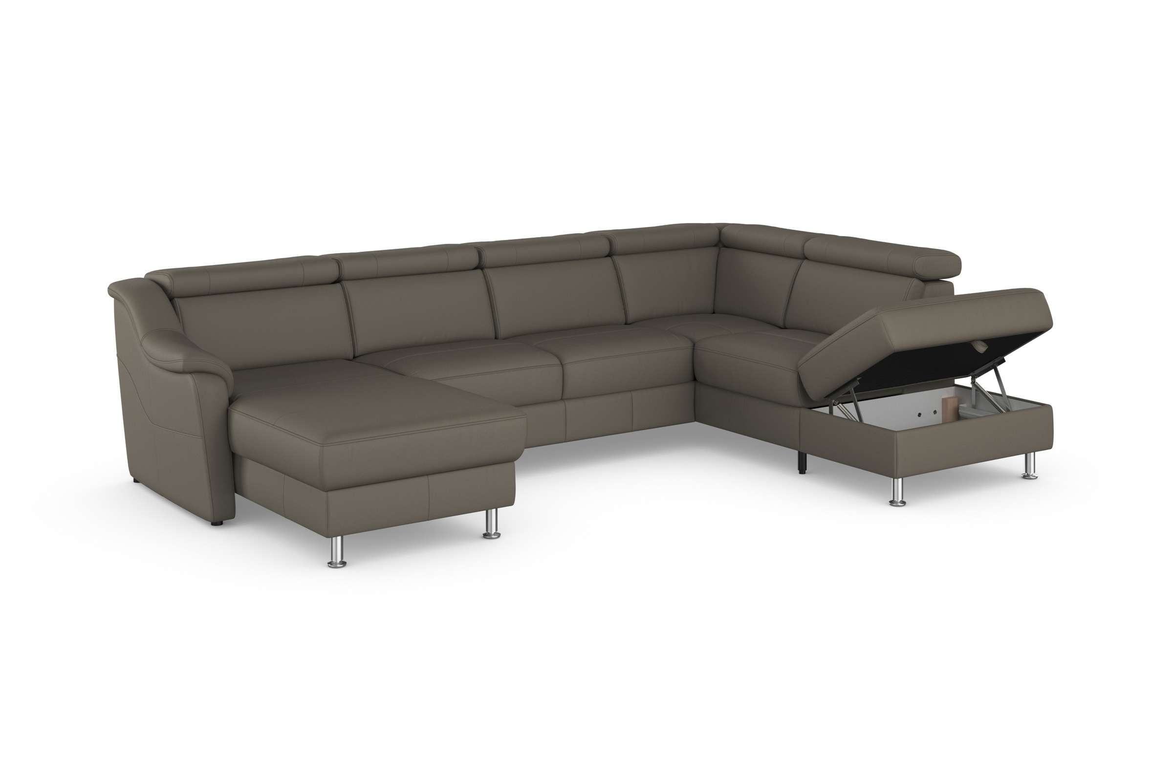 sit&more Wohnlandschaft »Freetown U-Form«, Kopfteilverstellung und Federkern, wahlweise mit Bettfunktion