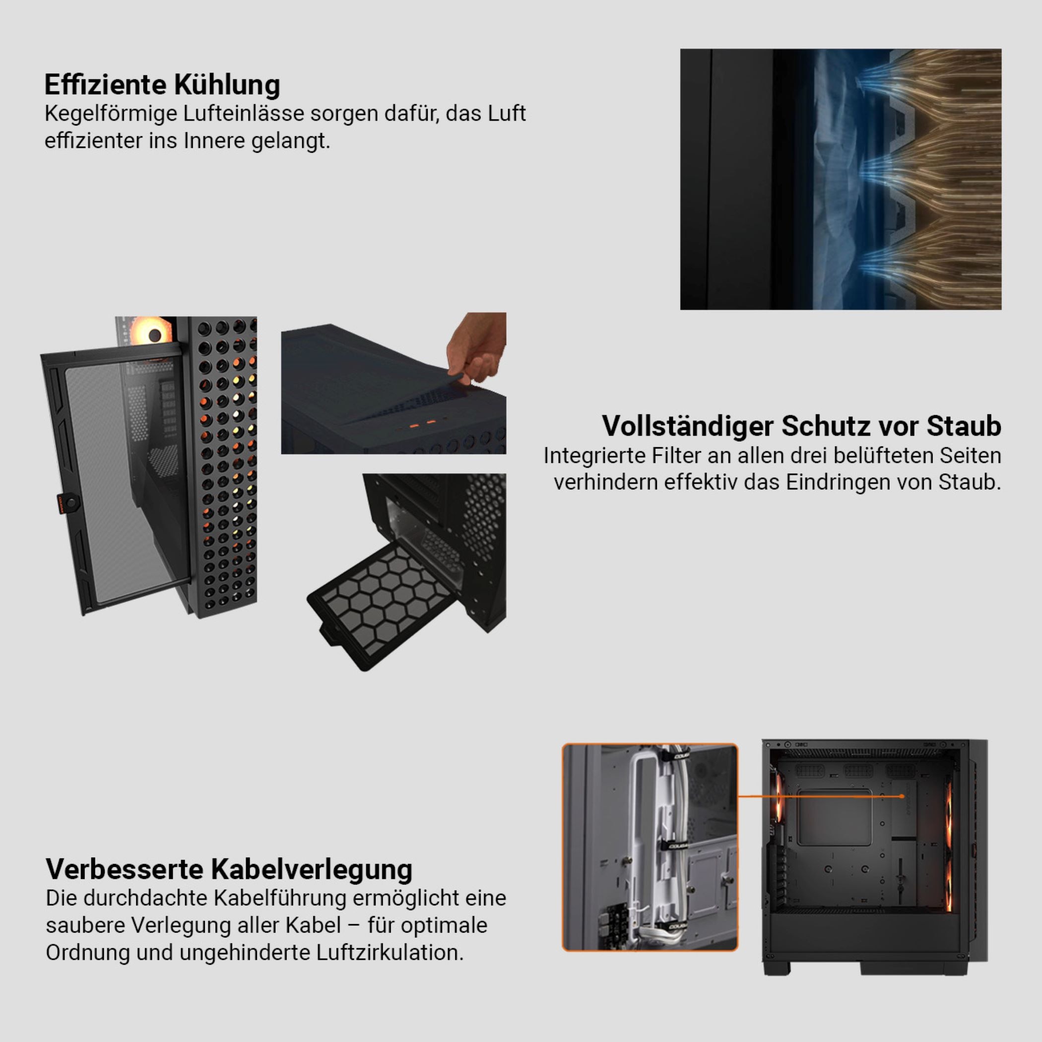 Cougar Gaming-PC »AIRFACE ECO BK 7513«, Windows 11, DDR5 RAM