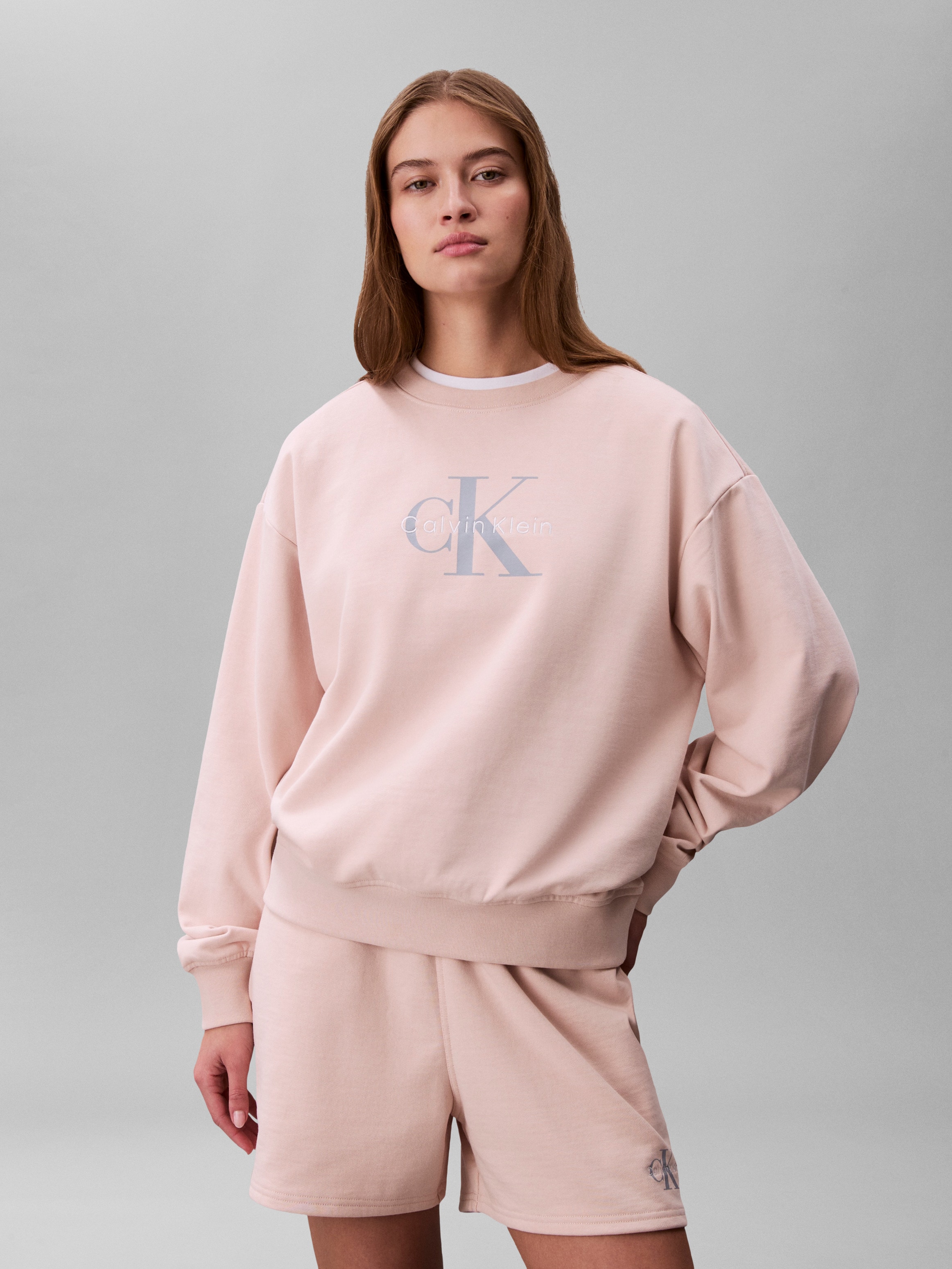 Calvin Klein Jeans Sweatshirt "LS MONOLOGO FRENCH TERRY RLXD CR", Logoschriftzug