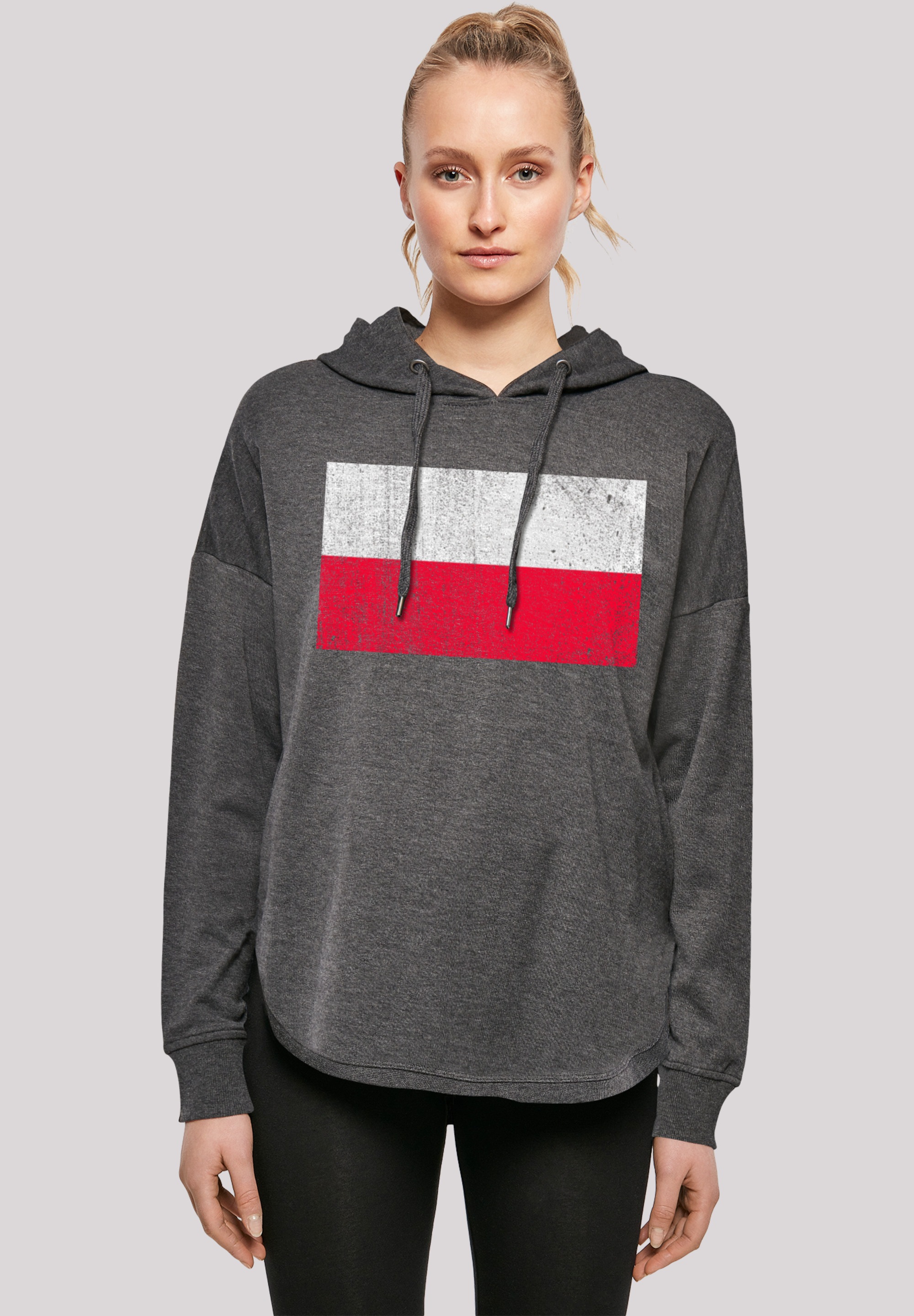 F4NT4STIC Kapuzenpullover "Poland Polen Flagge distressed", Print