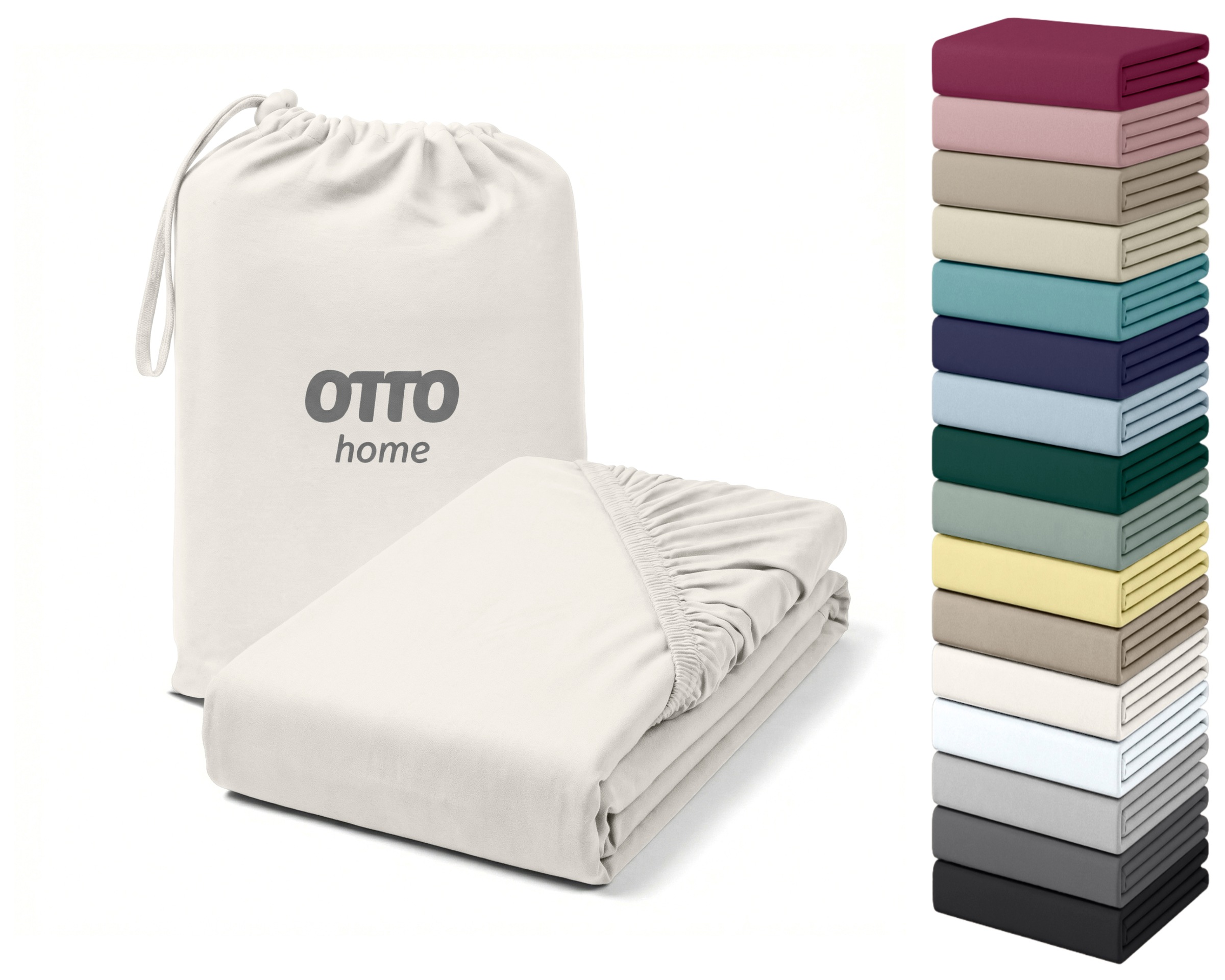 OTTO home Spannbettlaken "Cremona, Basic & Premium Qualität mit Elasthan" Bettlaken für Matratzen von 20-25 cm Höhe, 96% Baumwolle & 4% Elasthan