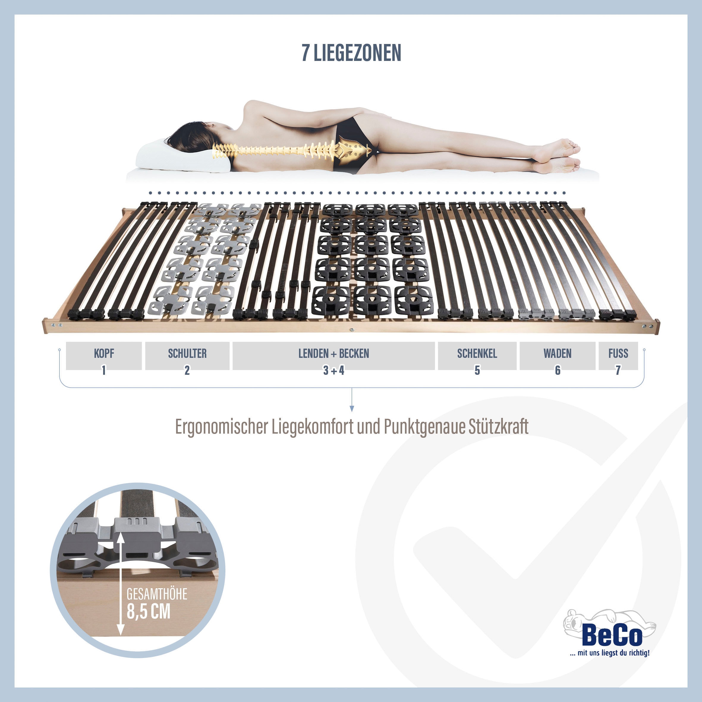 für Beco Größen, (1 | und Premium »Modul BAUR cm Lattenrost Doppelbetten St.), in ideal Lattenrost 90x200 weiteren 5«,