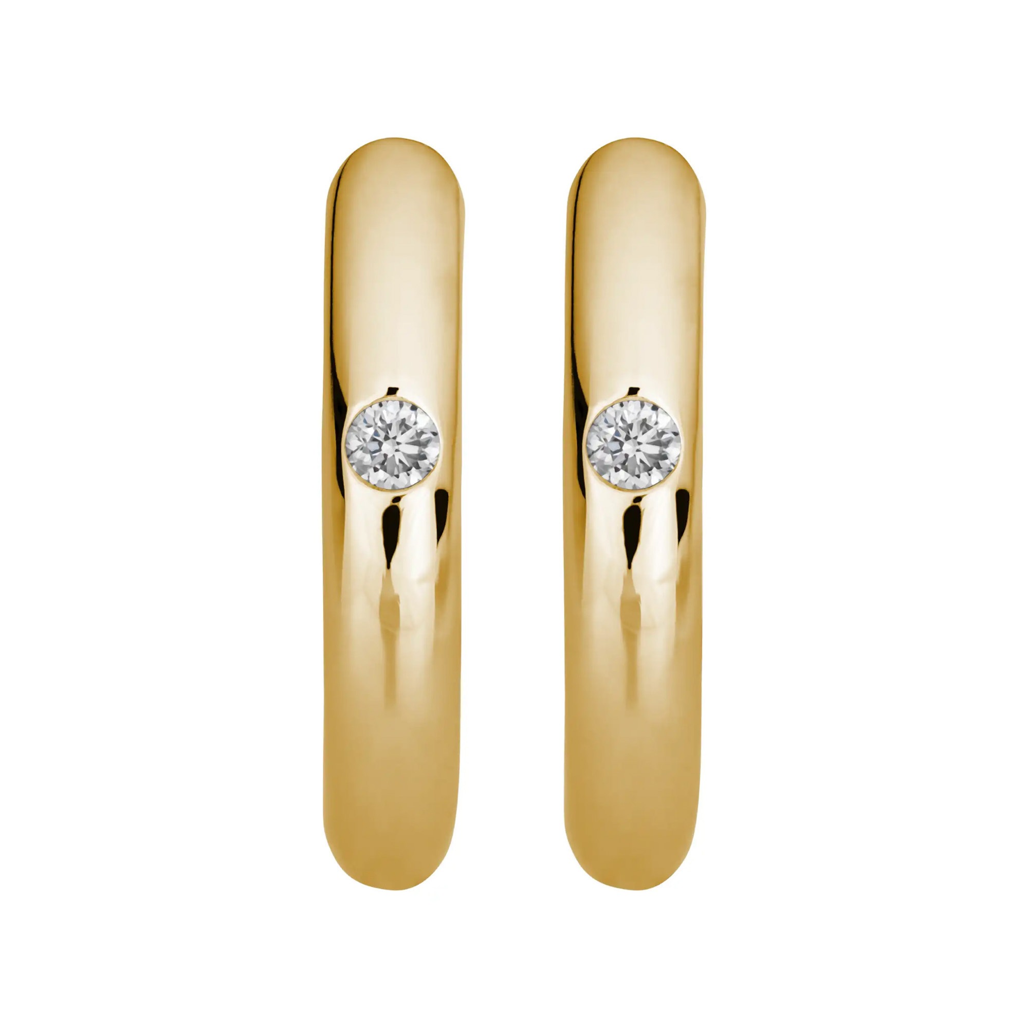 LYOMI Paar Creolen »585/- Gelbgold 2 synth. Diam. 0,04ct.«