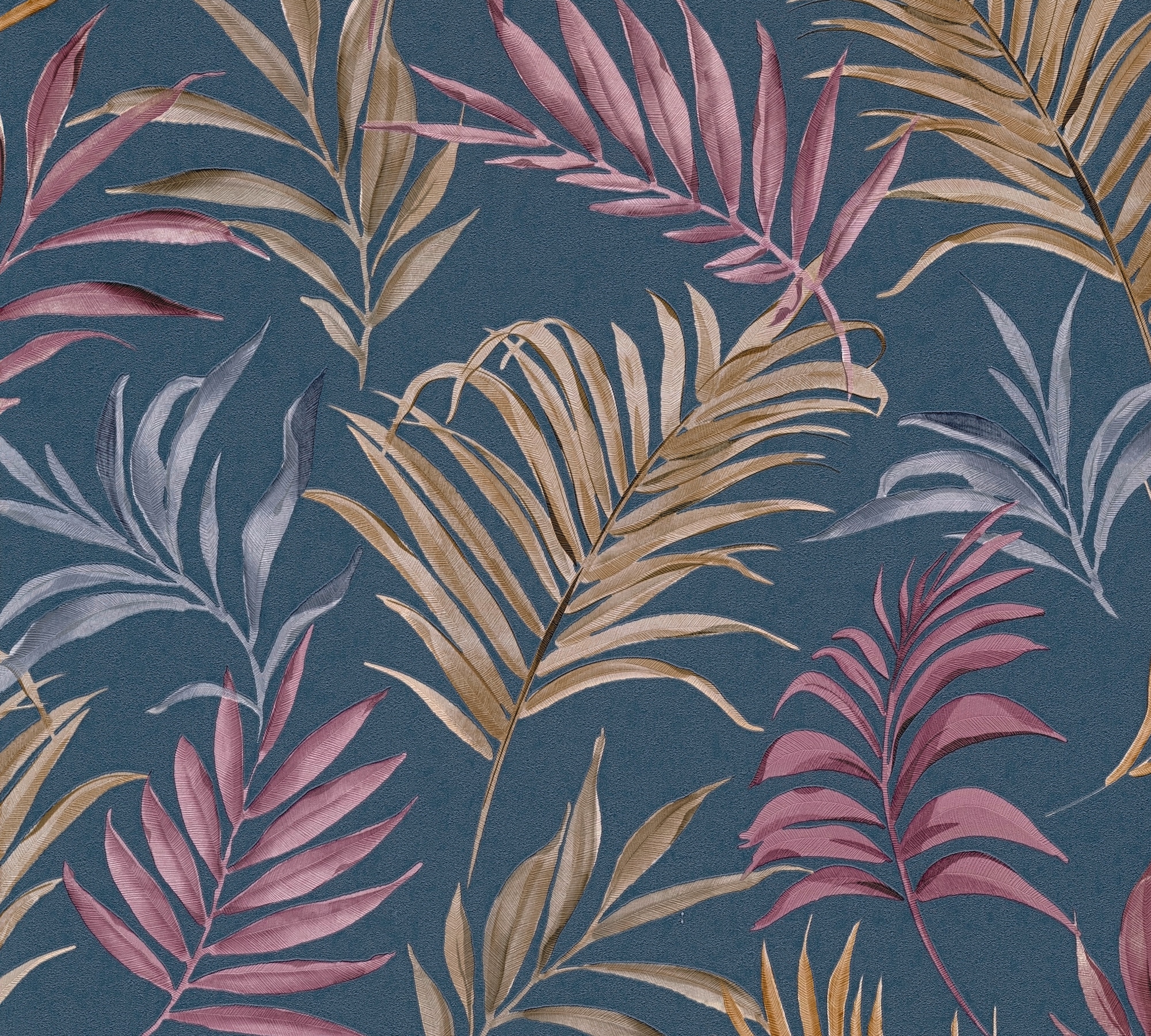 CosmoLiving by Cosmopolitan Vliestapete »Midnight Botanica-Mystery Tapete« matt strukturiert Tropisches Blätterdesign in moderner Eleganz