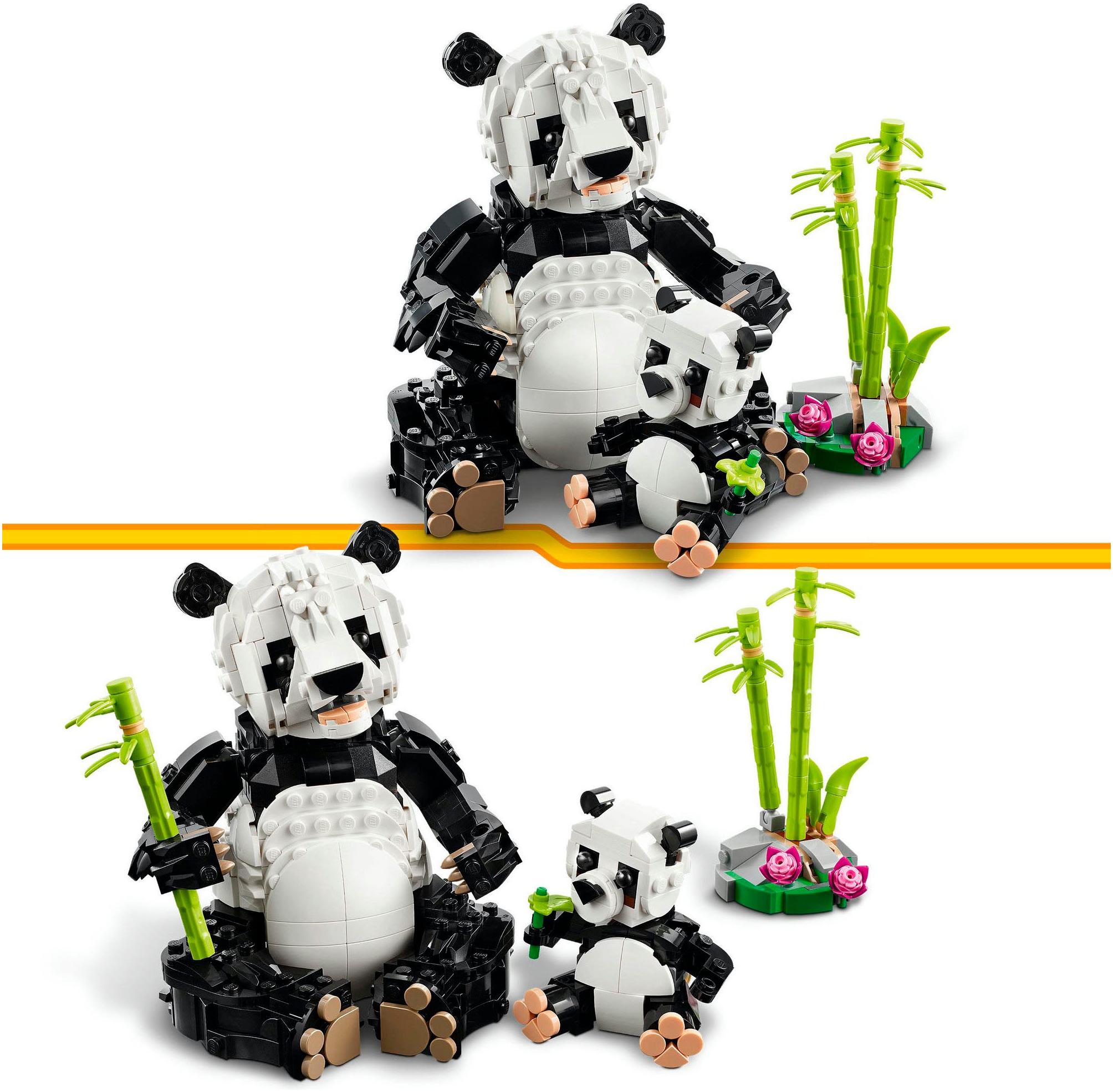 LEGO® Konstruktionsspielsteine »Wilde Tiere: Pandafamilie (31165), LEGO Creator«, (626 St.), Made in Europe