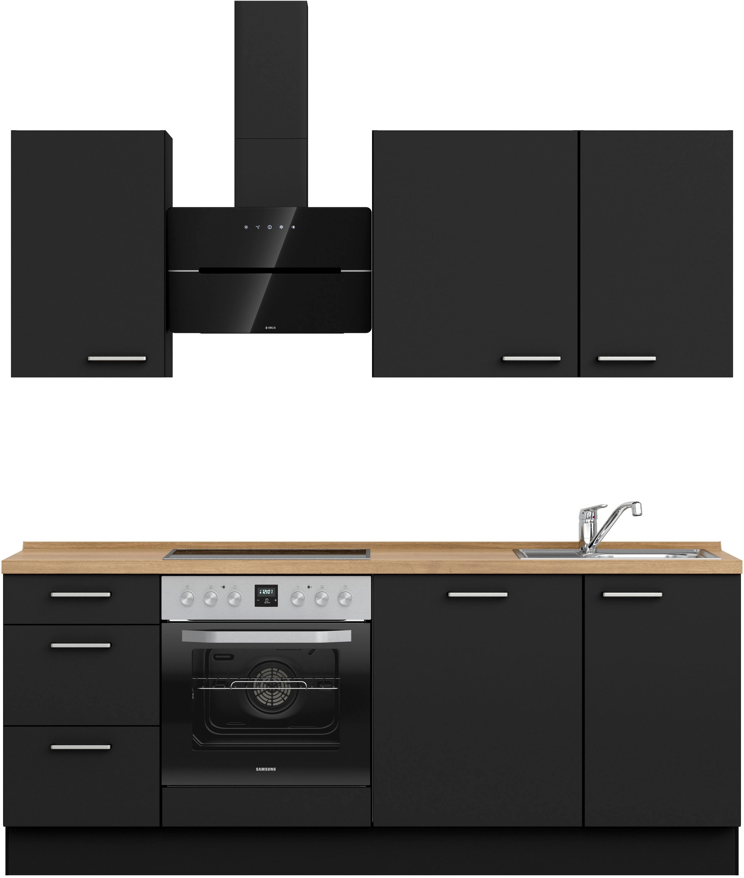 nobilia 1100000002199 ""Touch II", NEU: individuell anpassbar mit gratis Profi-Beratung" vormontiert, Breite 210 cm, Ausrichtung wählbar, wahlw. mit E-Geräten