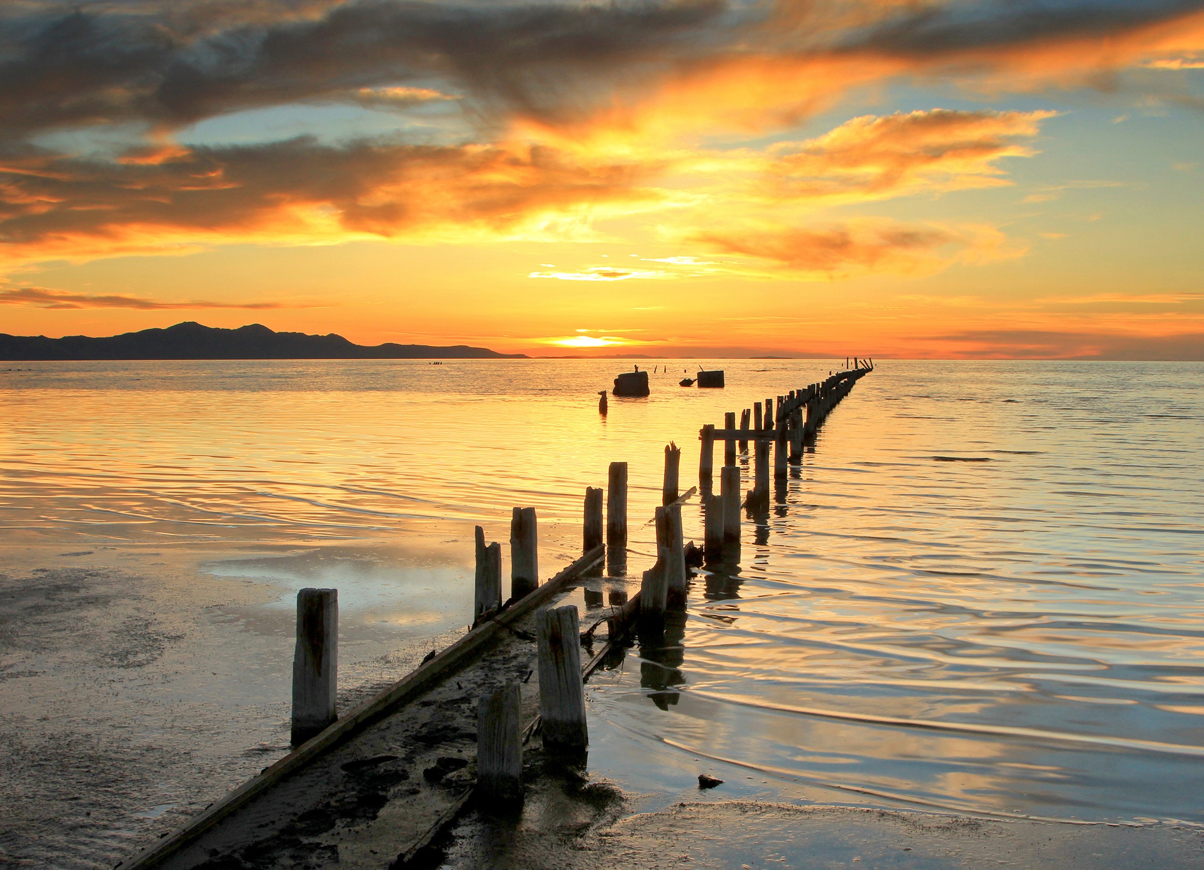 Papermoon Fototapete "Great Salt Lake Sunset" glatt