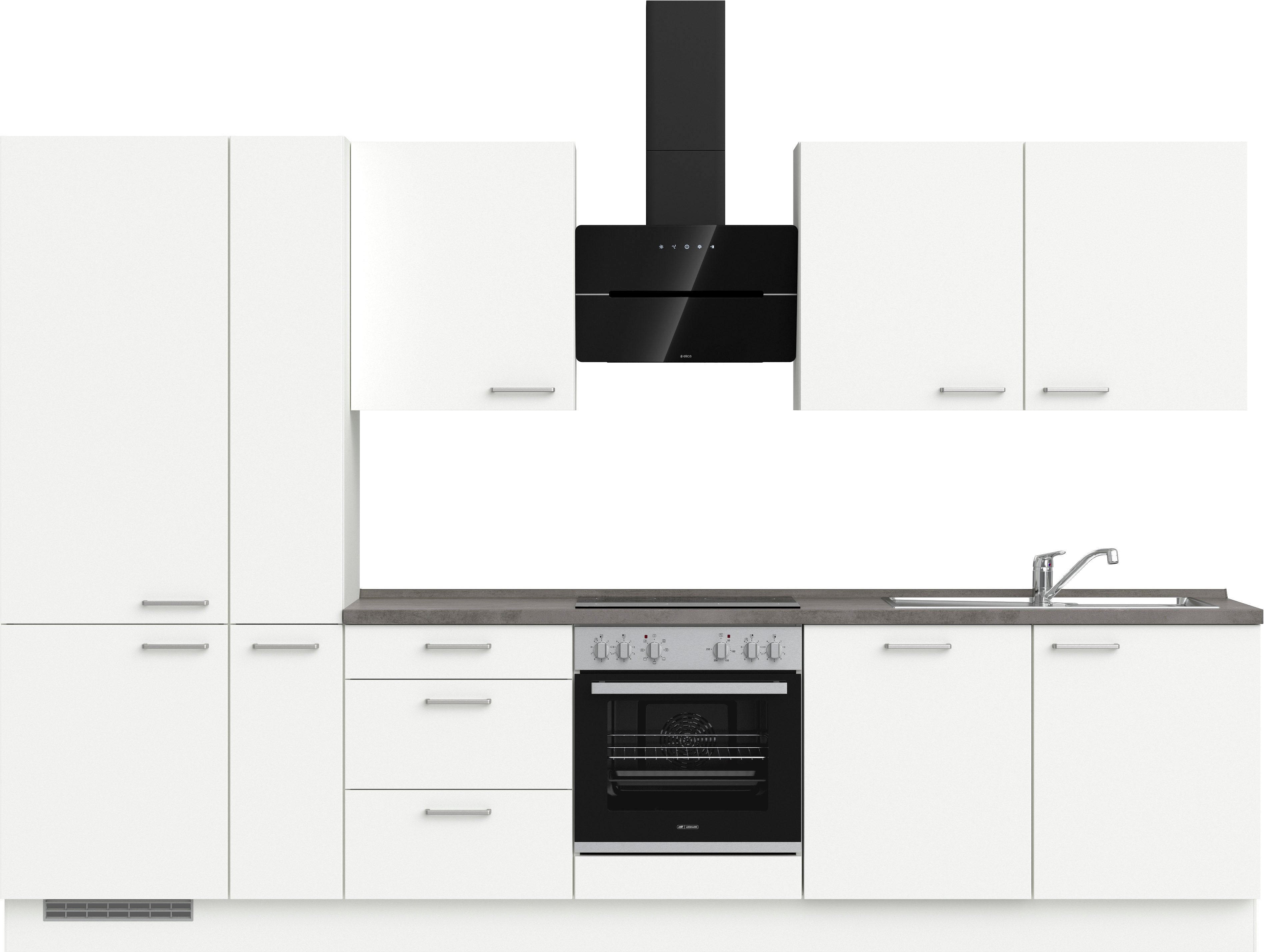 nobilia Küchenzeile ""Touch II", NEU: individuell anpassbar mit gratis Profi-Beratung" vormontiert, Breite 330 cm, Ausrichtung wählbar, wahlw. mit E-Geräten