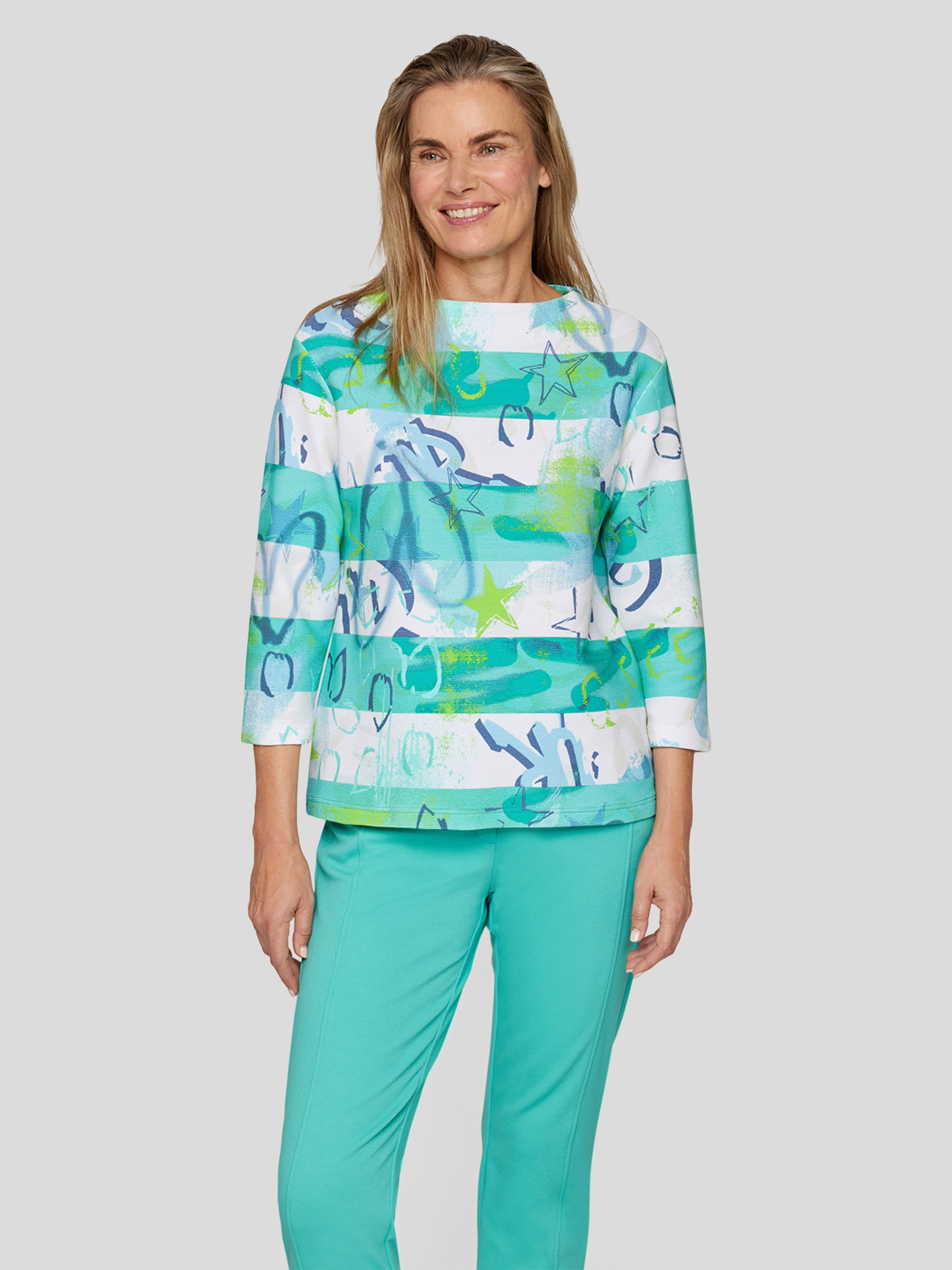 Rabe 3/4-Arm-Shirt, im Streifen-Aquarell-Look günstig online kaufen