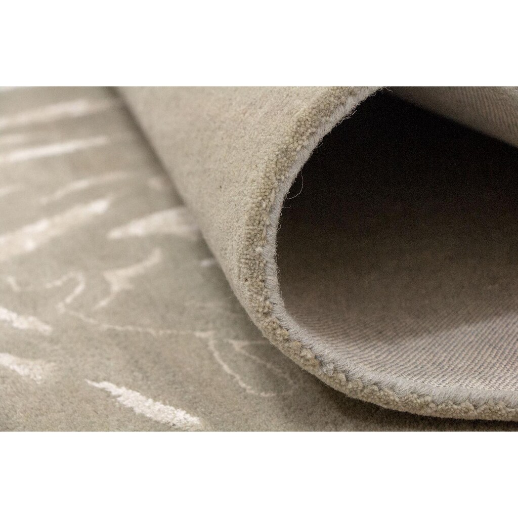 morgenland Wollteppich »Designer Teppich handgetuftet braun«, rechteckig