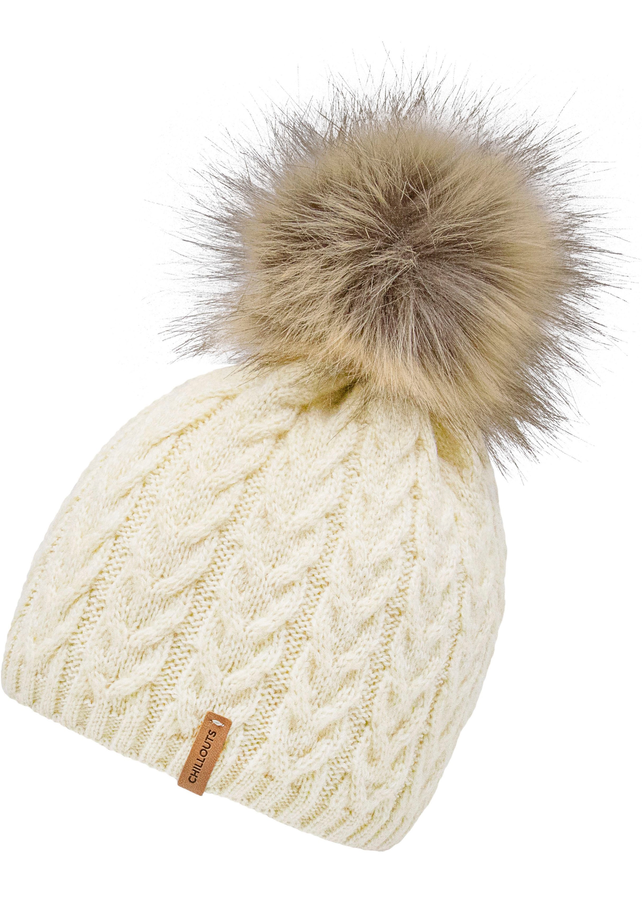 chillouts Bommelmütze "Tabea Hat", mit abnehmbarem Kunstfell-Bommel