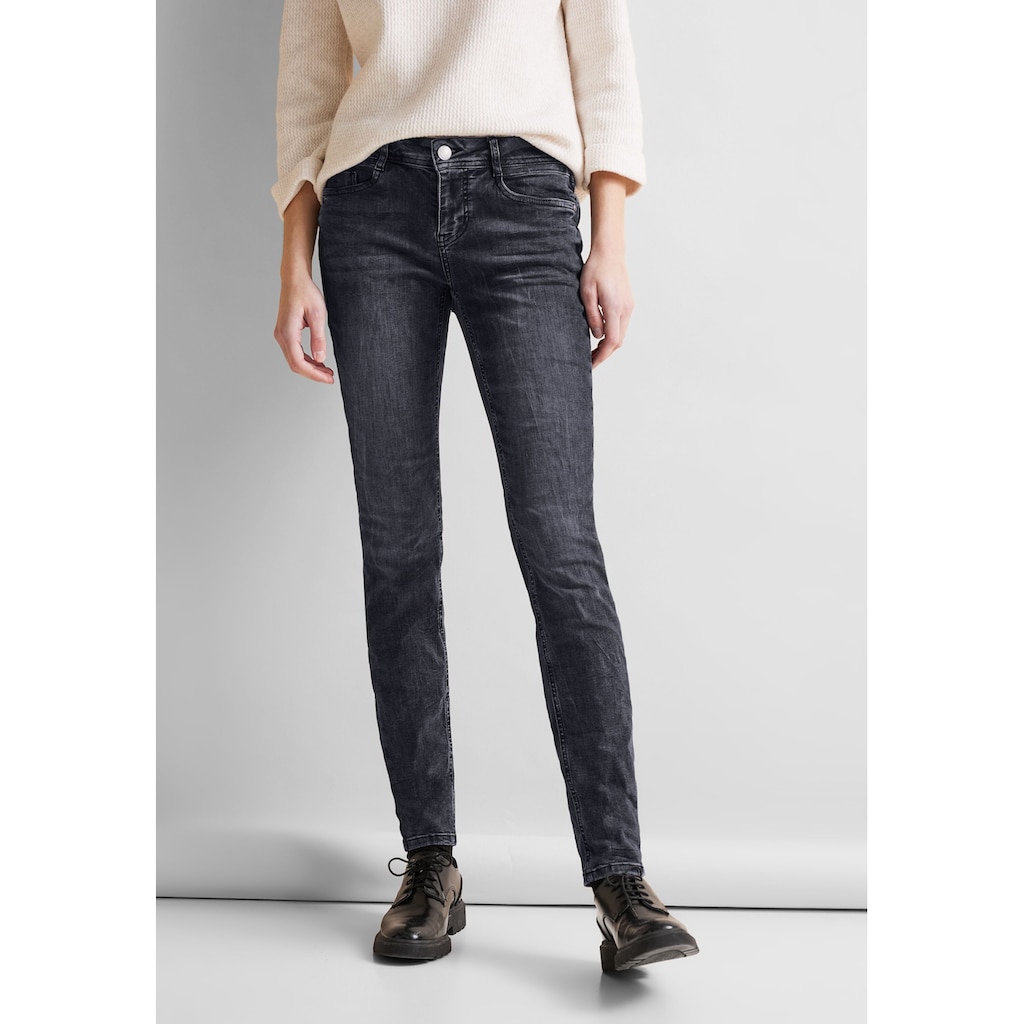STREET ONE Gerade Jeans, softer Materialmix