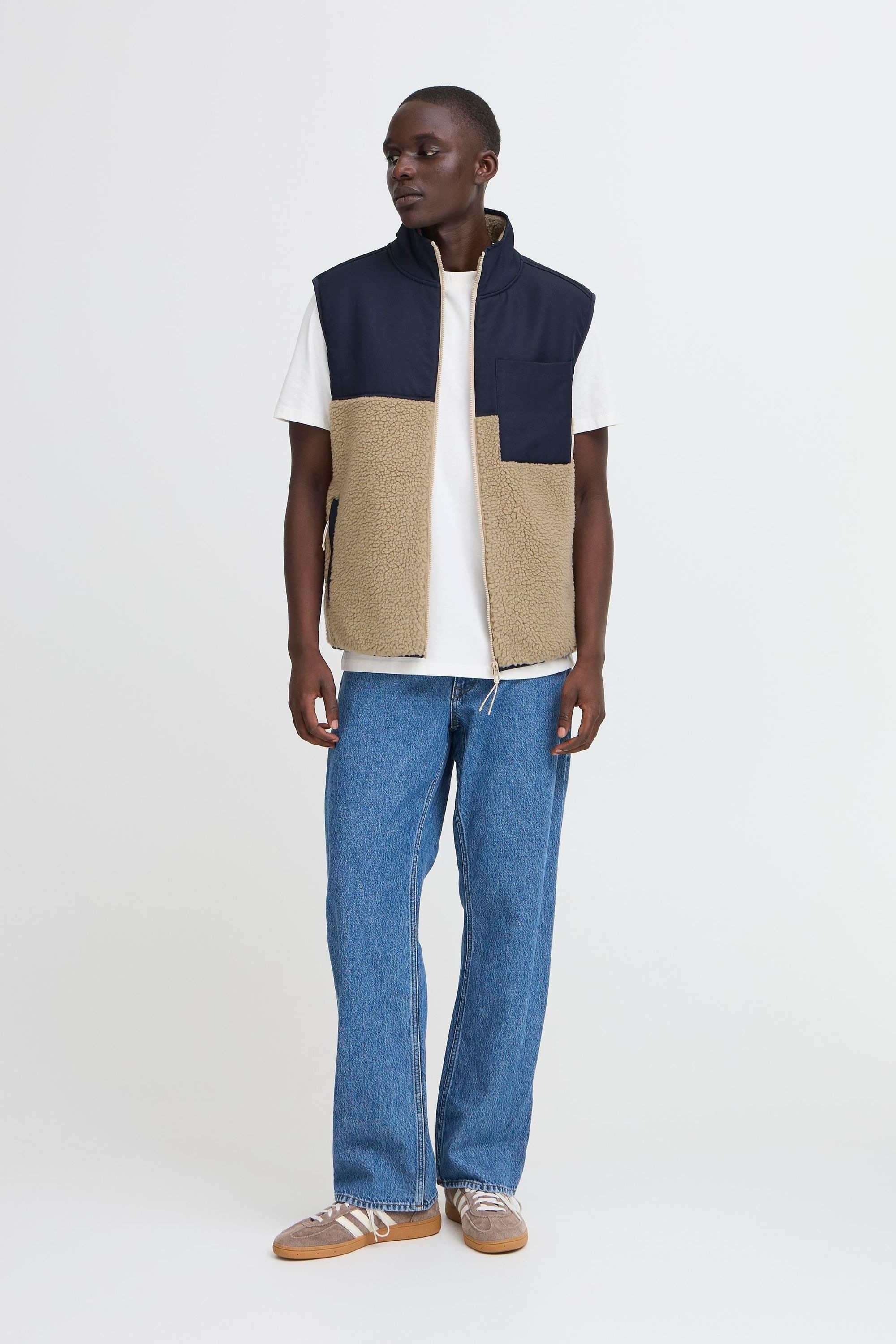 Blend Plüschweste »BHErmin« Sportliche Teddy-Weste in Colorblock-Optik