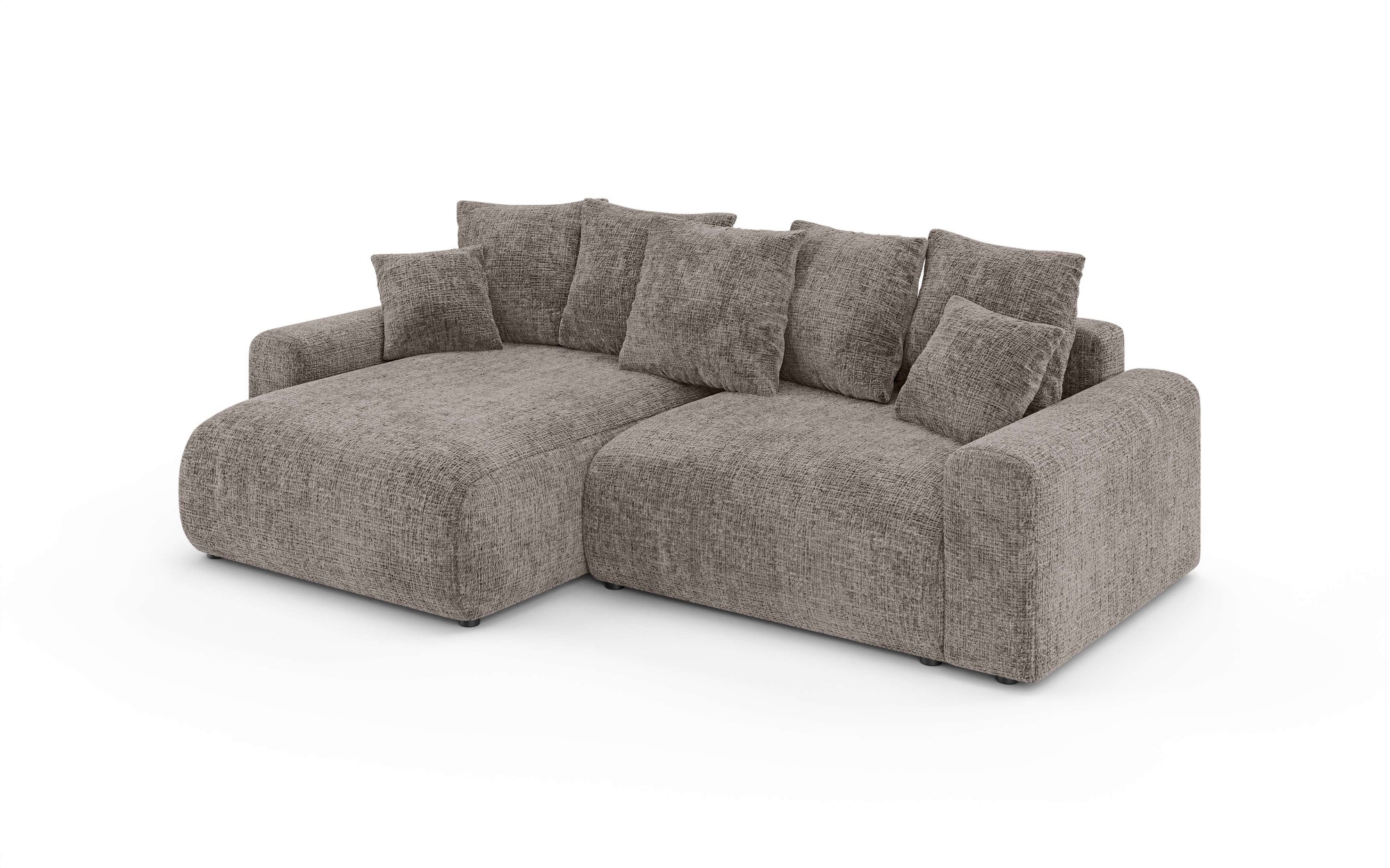 Home affaire Ecksofa »LAKESIDE klein mit Bettfunktion und Bettkasten, B/T/H 235/142/84 cm«, L-Form, Recamiere beidseitig montierbar, mit Wellenunterfederung