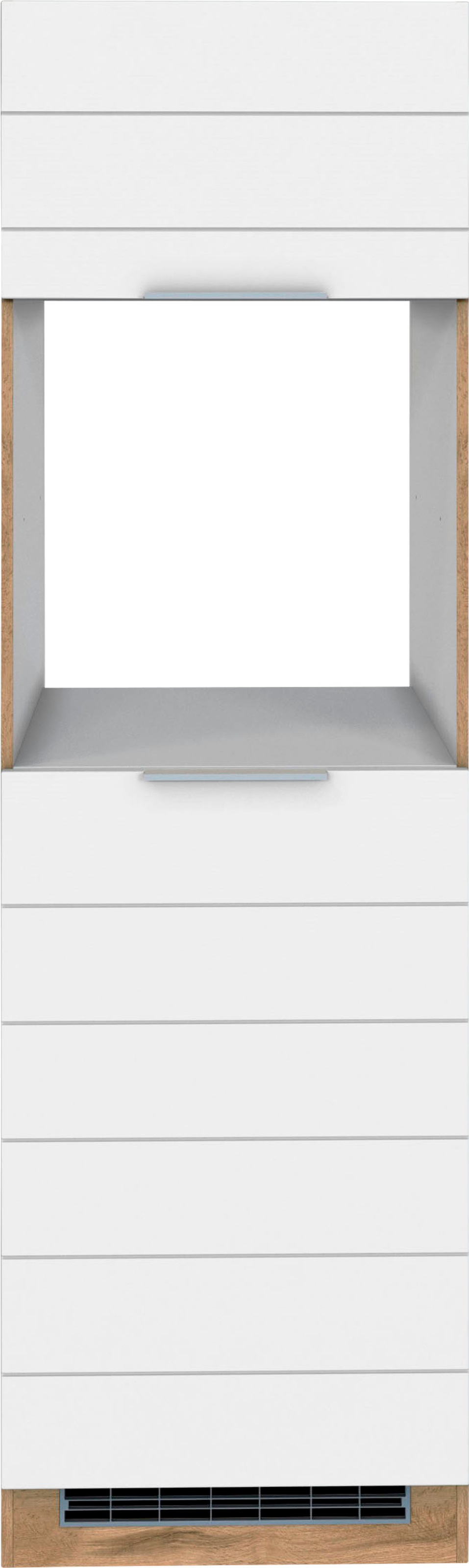 KOCHSTATION Backofenumbauschrank »KS-Luhe«, 60 cm breit, hochwertige MDF-Fronten mit waagerechter Lisene