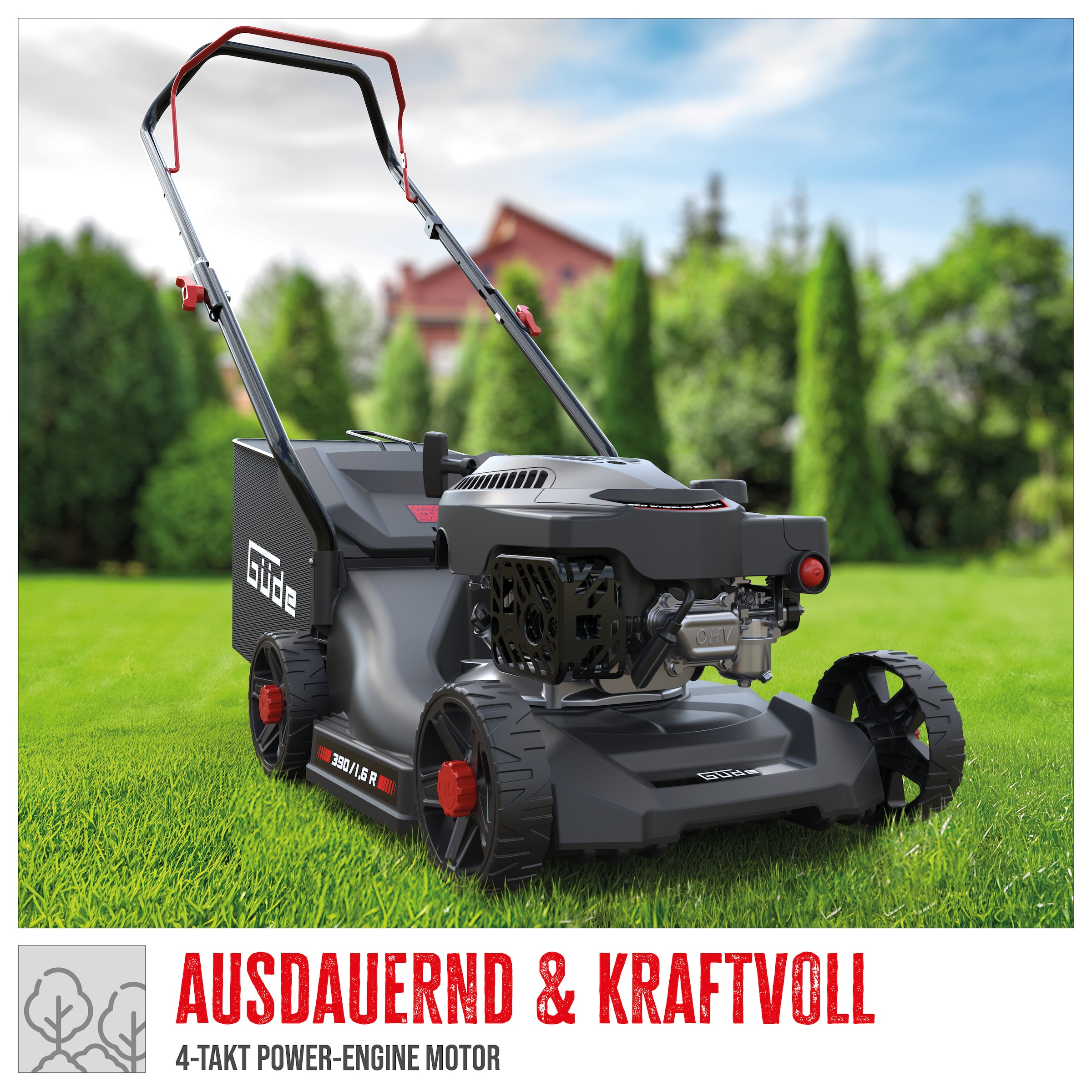 Güde Benzinrasenmäher »»ECO Wheeler 390 1,6 R««, für Rasenflächen bis 900m²