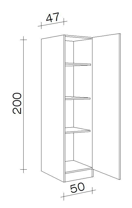 Flex-Well Seitenschrank »Bergen«, (B x H x T) 50 x 200 x 47 cm, für viel Stauraum