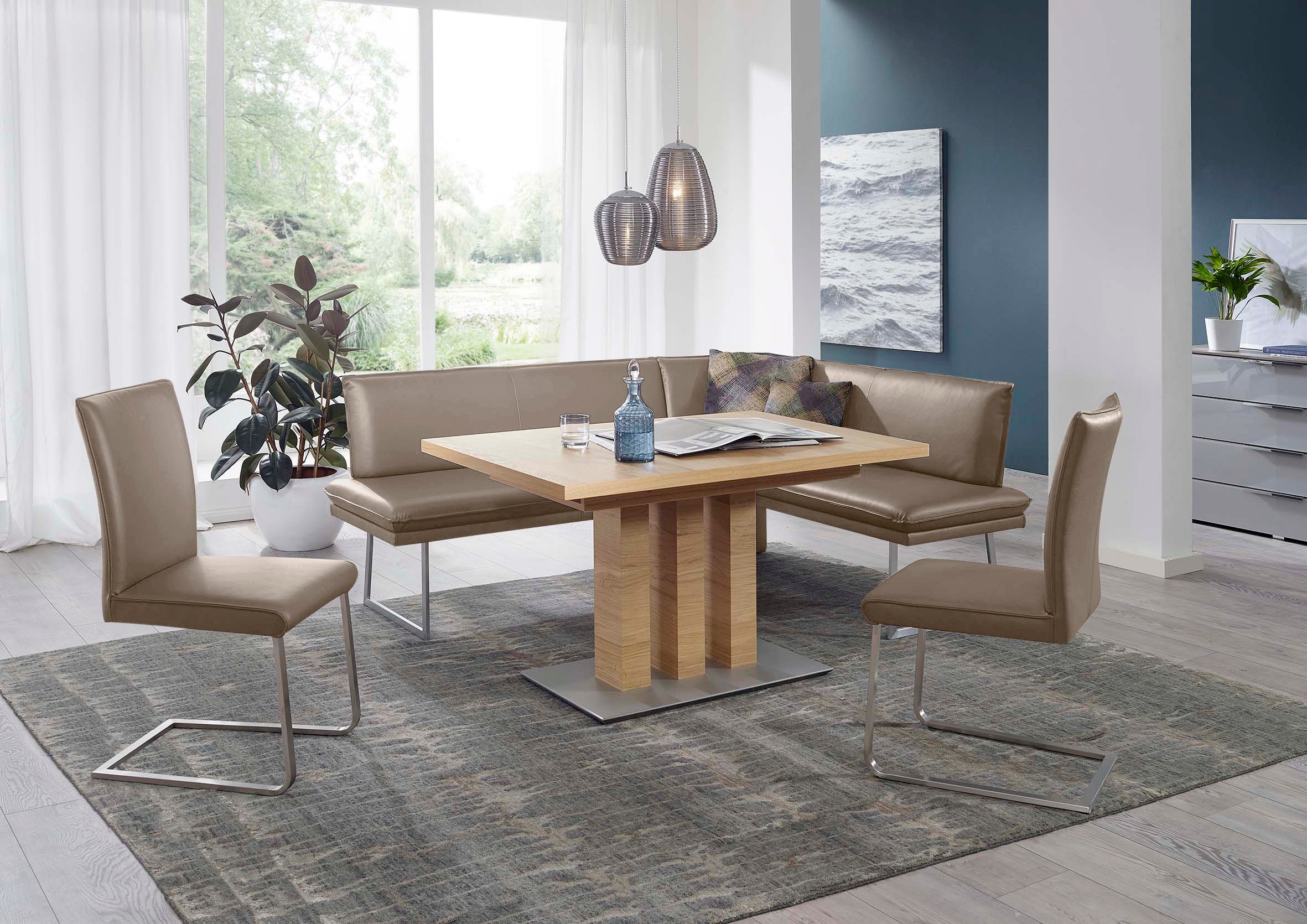 K+W Komfort & Wohnen Essgruppe "Santos III" 4 Stk. tlg. gepolsterte Eckbank günstig online kaufen