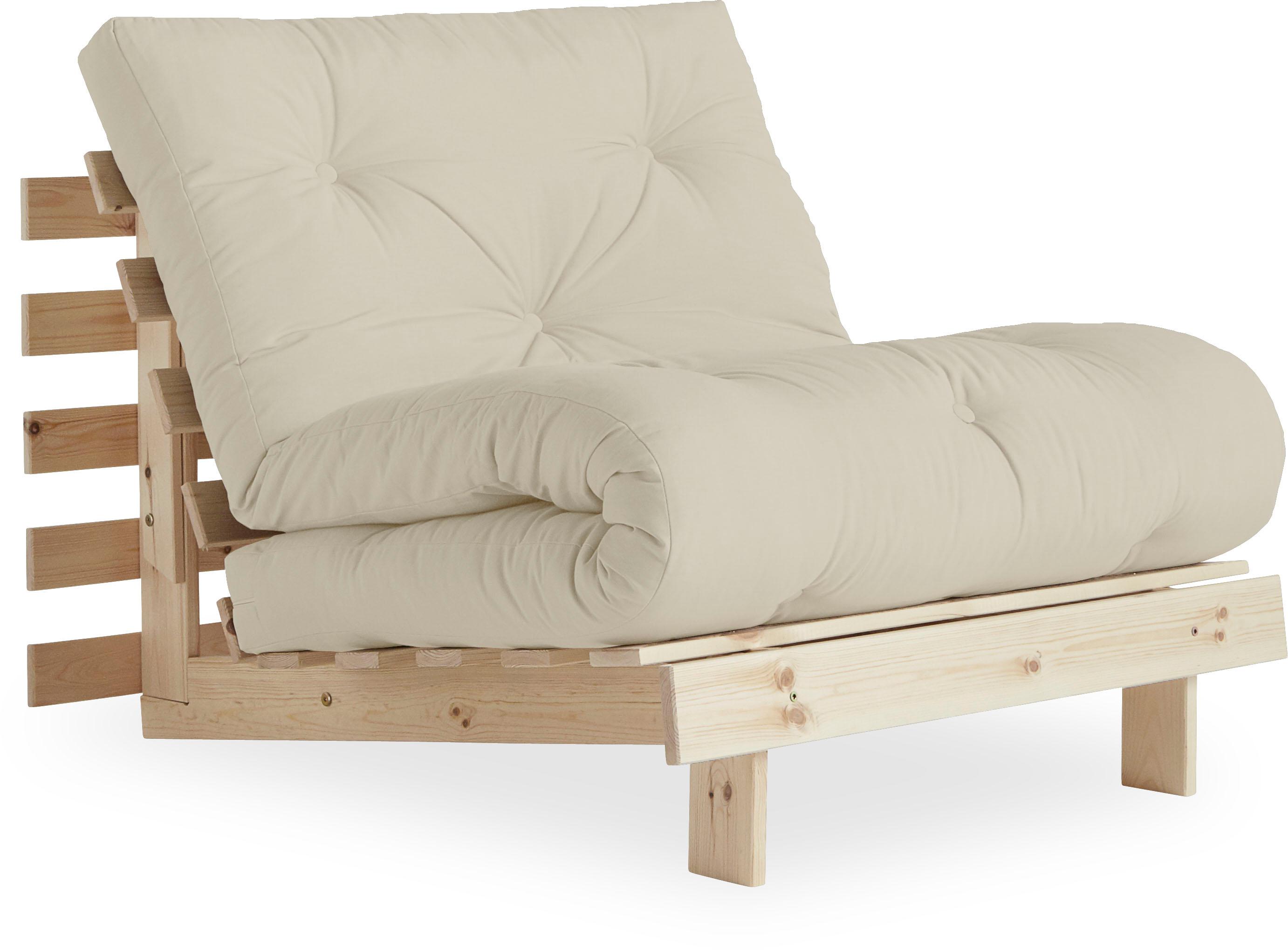 Karup Design Daybett "Roots Sofa Bed, Schlafsofa, Bettfunktion, FSC-Massivholz, B: 90 cm" Erhältlich in Breite 90 cm, 140 cm oder 160 cm, Inkl. Futonmatratze. Made in Europe, minimalistisches Design