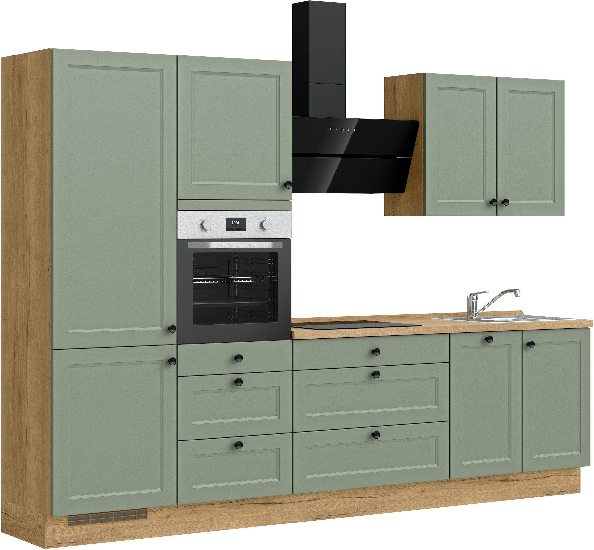 nobilia® Küchenzeile »"Cascada II"«, vormontiert, Breite 300 cm, Ausrichtung wählbar, wahlw. mit E-Geräten