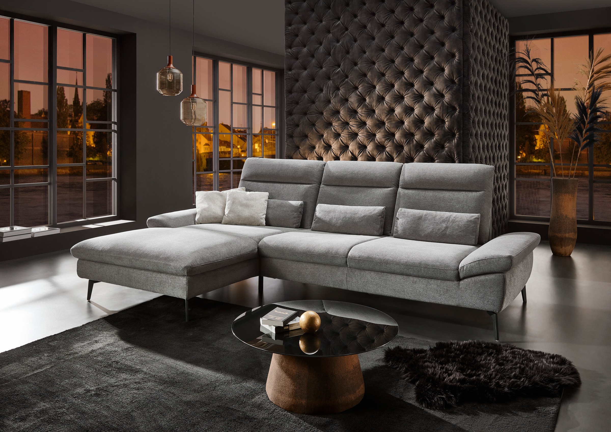 HUKLA Ecksofa "HU-HP22156 L-Form", inkl. Kopfpolsterverstellung, optional m günstig online kaufen