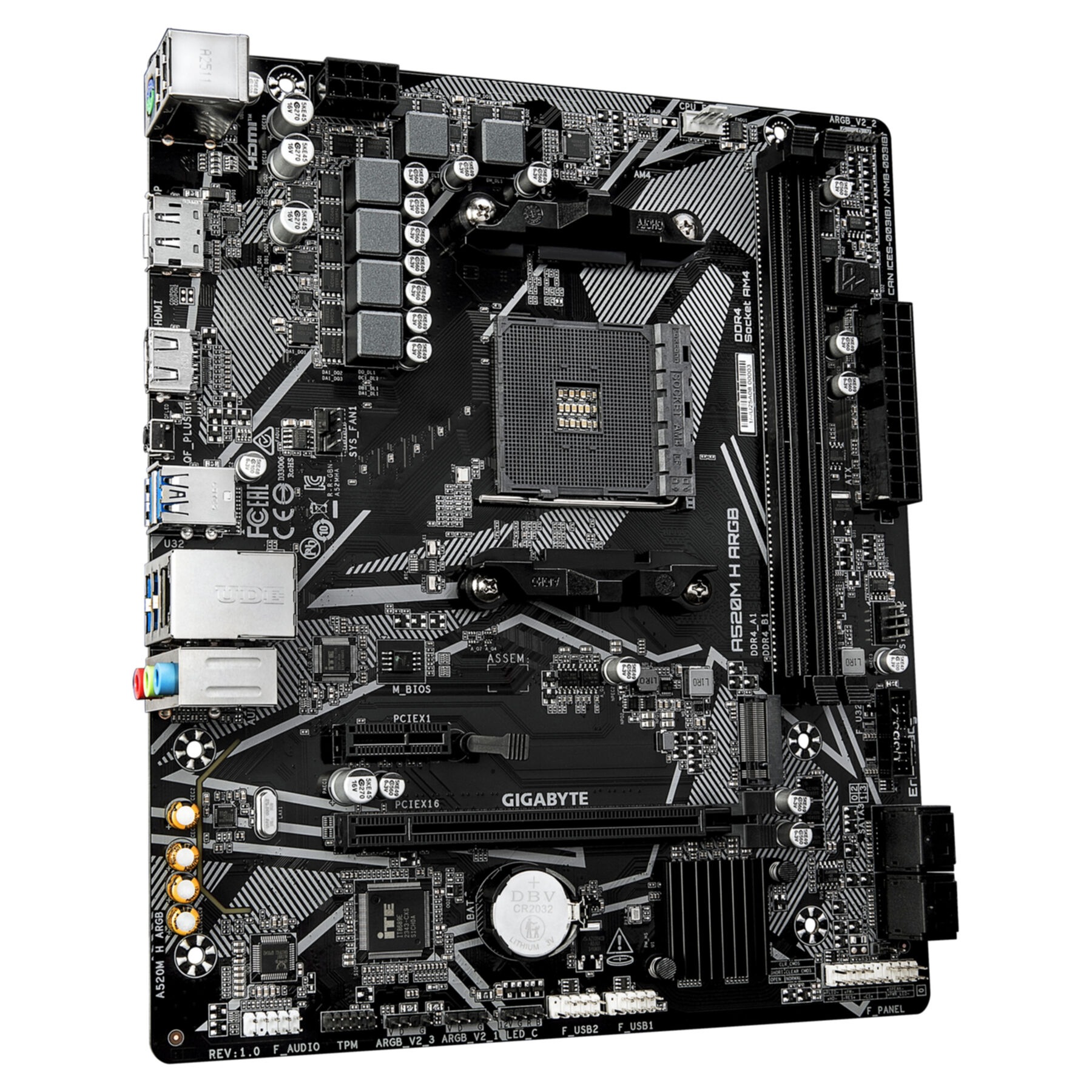 Gigabyte Mainboard »A520M H ARGB Mainboard – Unterstützt AMD Ryzen 5000 Prozessoren, bis z«