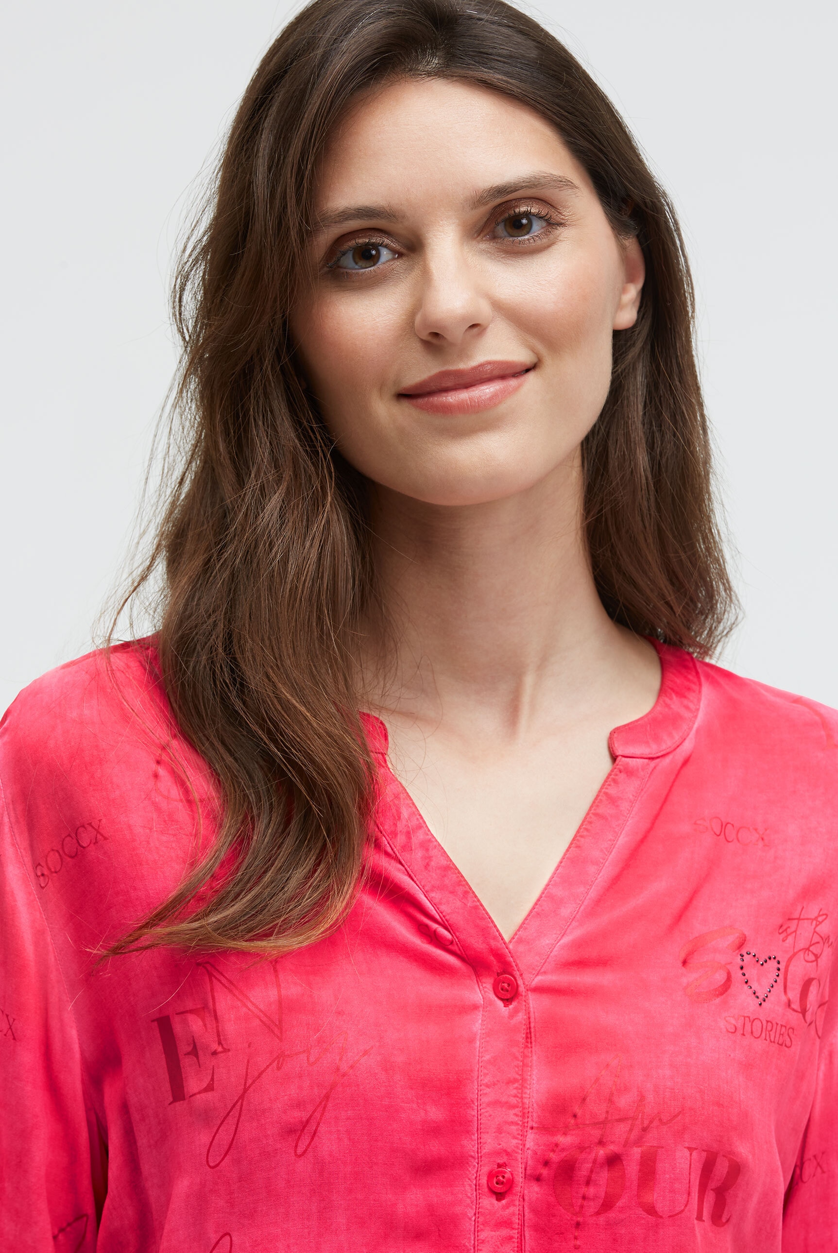 SOCCX Langarmbluse im Turn-Up-Look