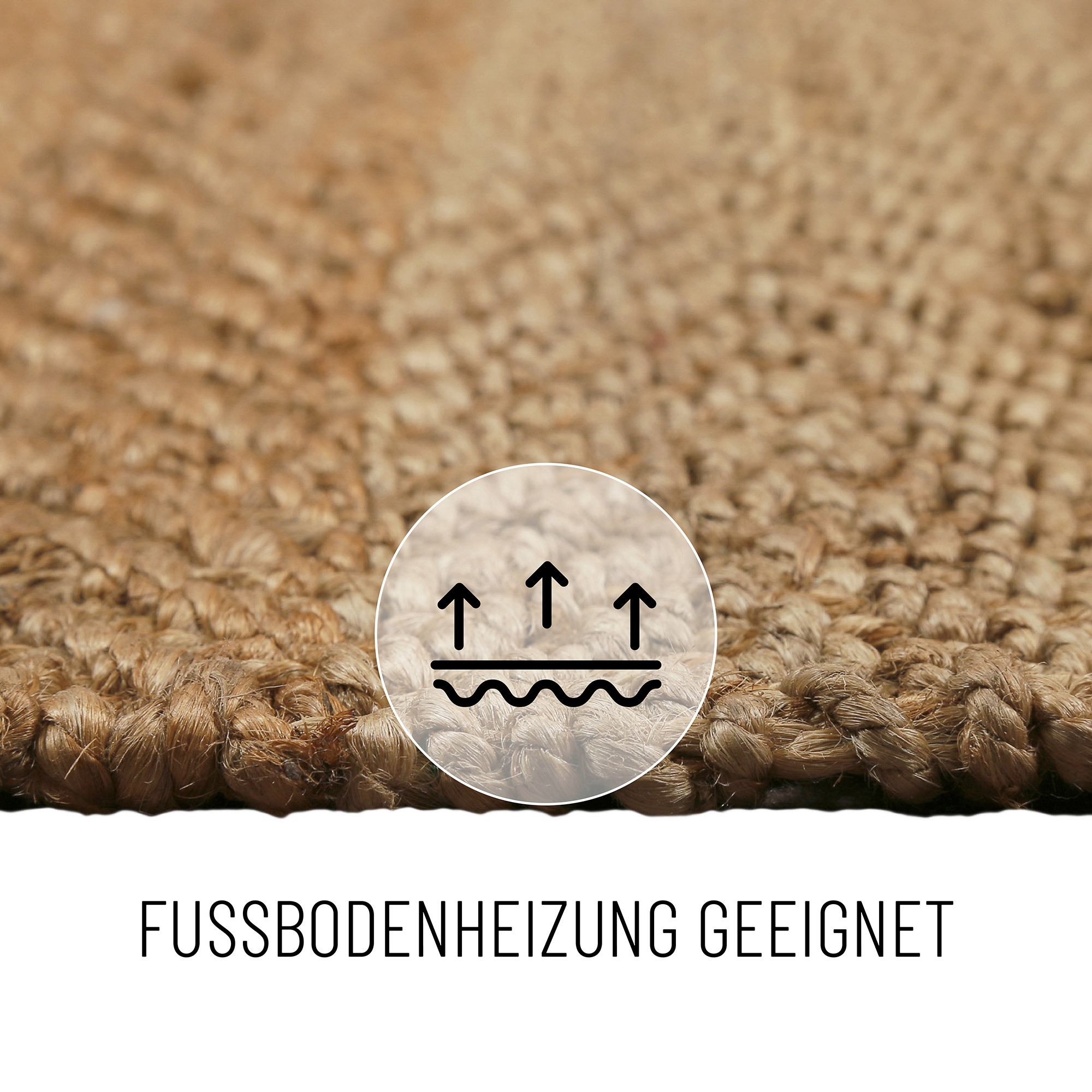Green Looop Teppich »Dhurry«, rechteckig, 12 mm Höhe, handgewebt, robust, strapazierfähig, Jute, Natur, Wohnzimmer