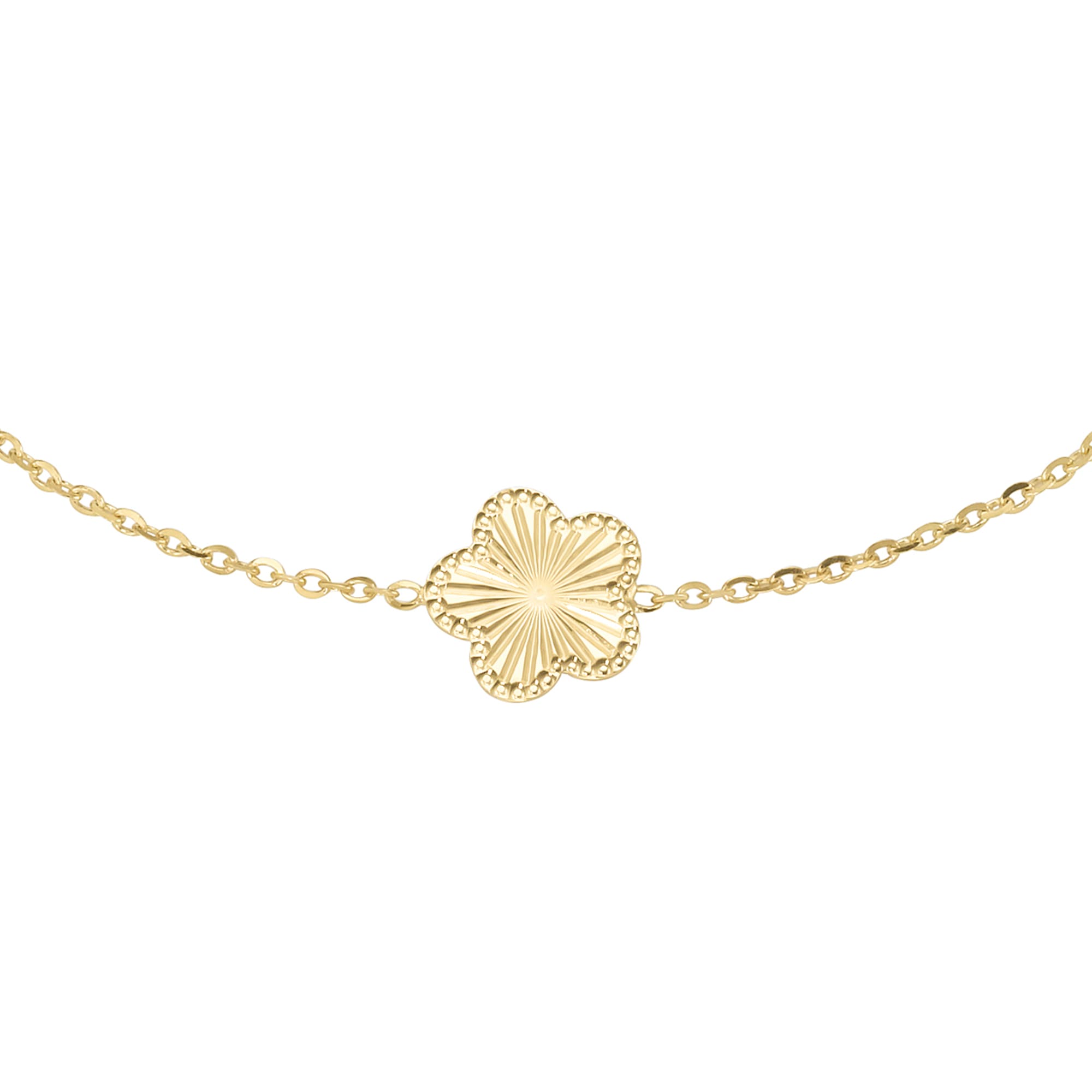 Luigi Merano Armband »mit Mittelteil Blüte strukturiert, Gold 375«