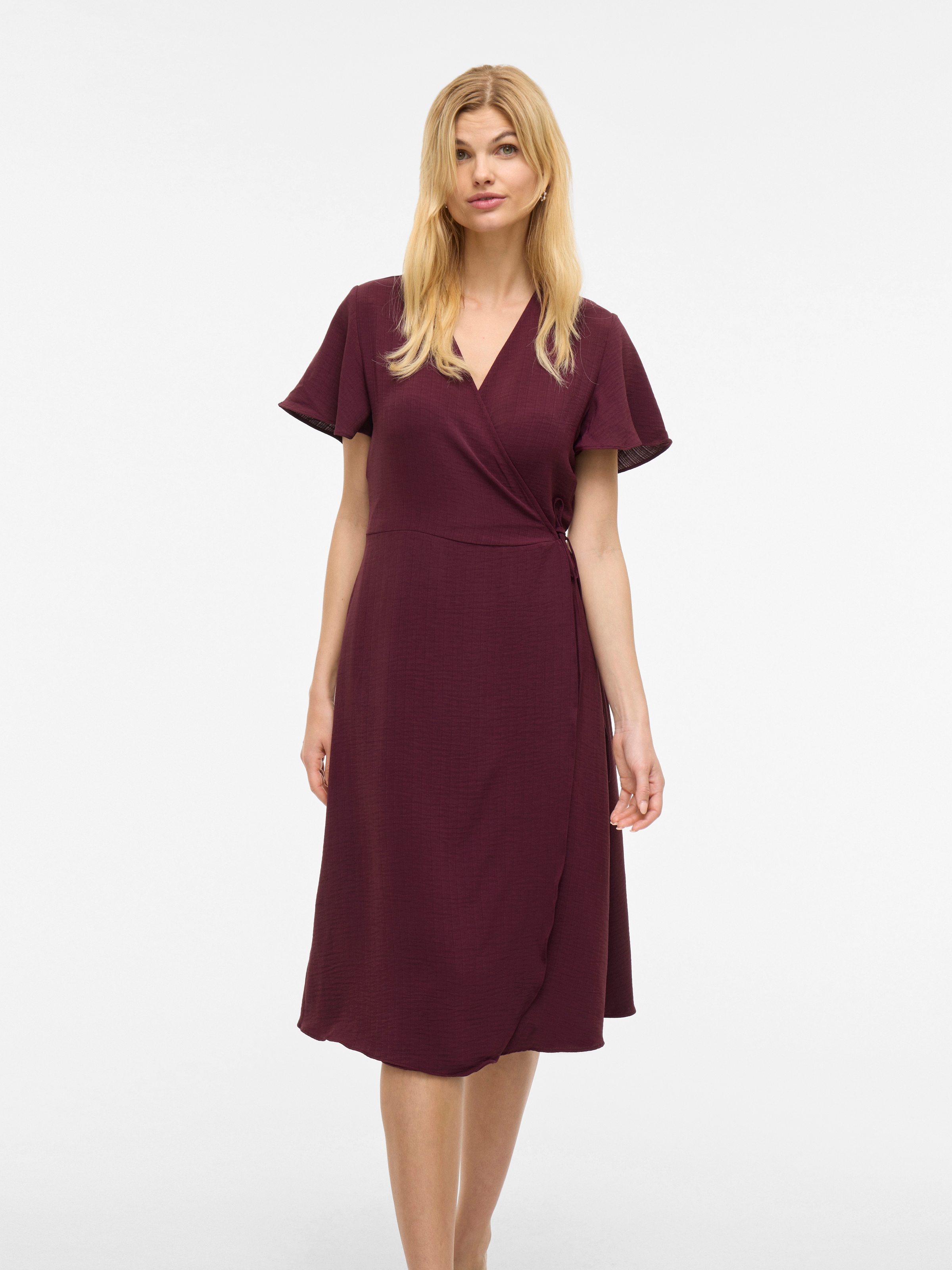Vila Wickelkleid "VILOVIE S/S WRAP MIDI DRESS - NOOS", Sommerkleid günstig online kaufen