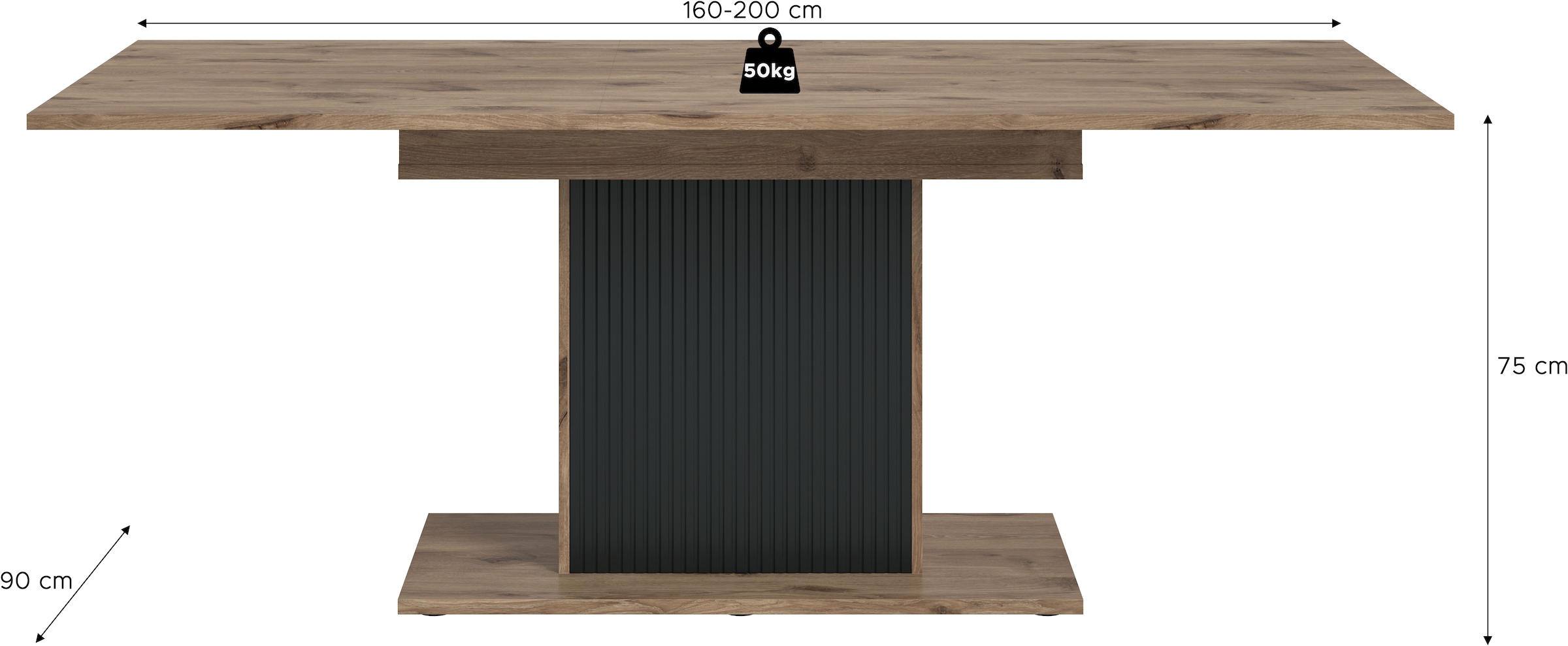 INOSIGN Esstisch »TREVERK, Breite:160-200 cm« 1 Stk. tlg. Esstisch, Küchentisch, Tisch, Esszimmer, Küche