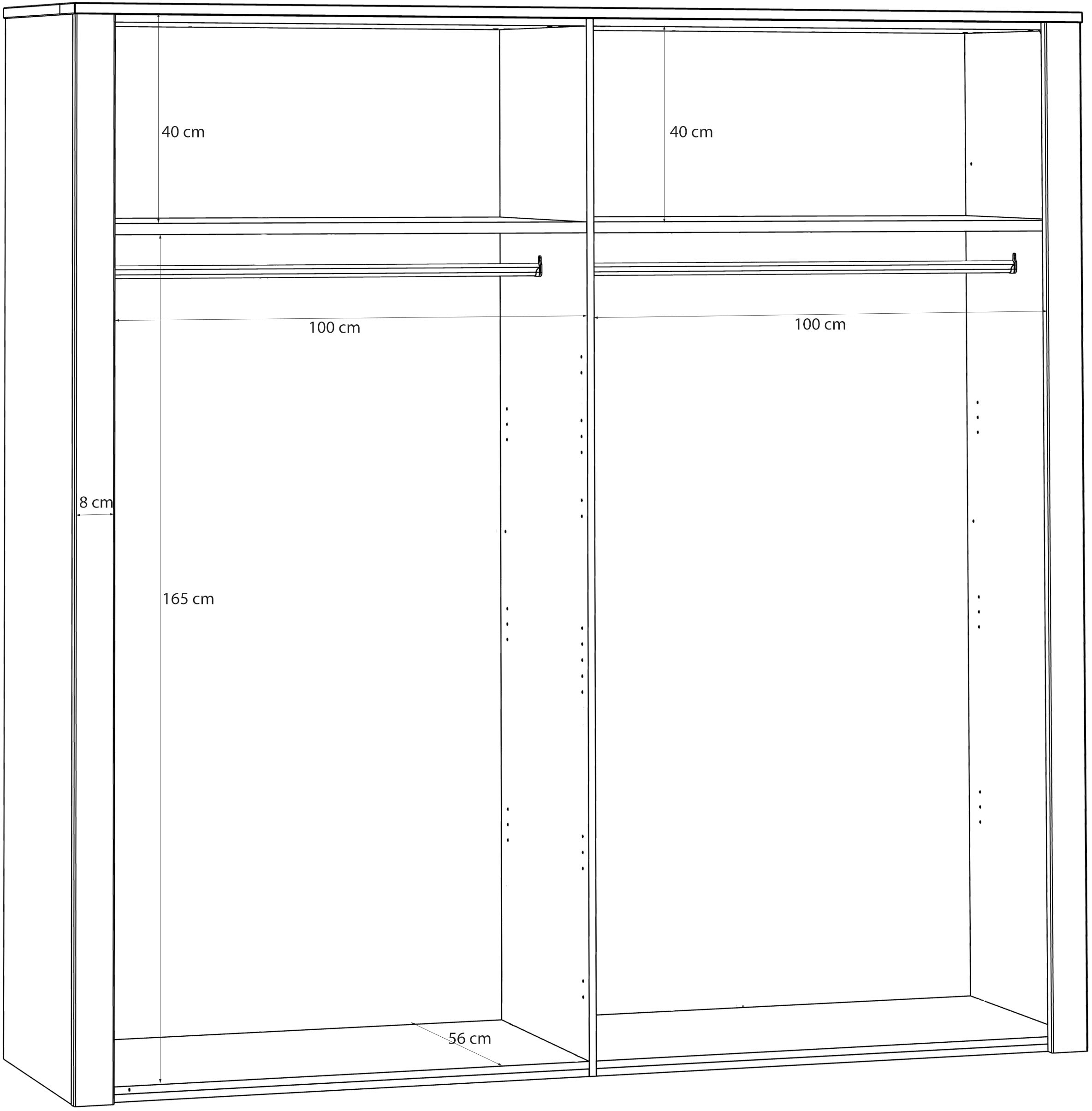 FORTE Kleiderschrank »Bohol« Höhe 214 cm, Spiegeltüre, SoftClose