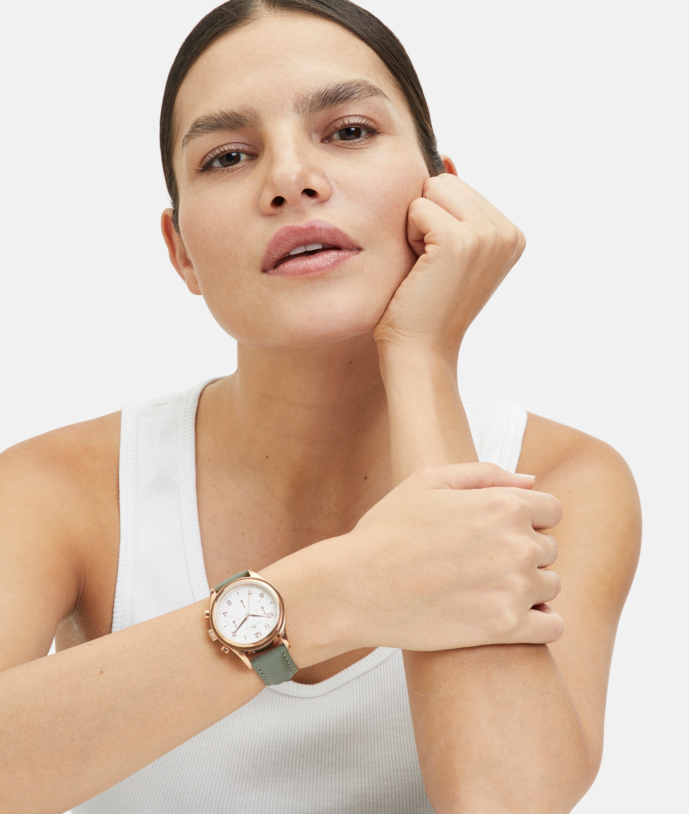 FYNCH-HATTON Chronograph Quarzuhr, Armbanduhr, Damenuhr, Lederarmband, analog, Stoppfunktion