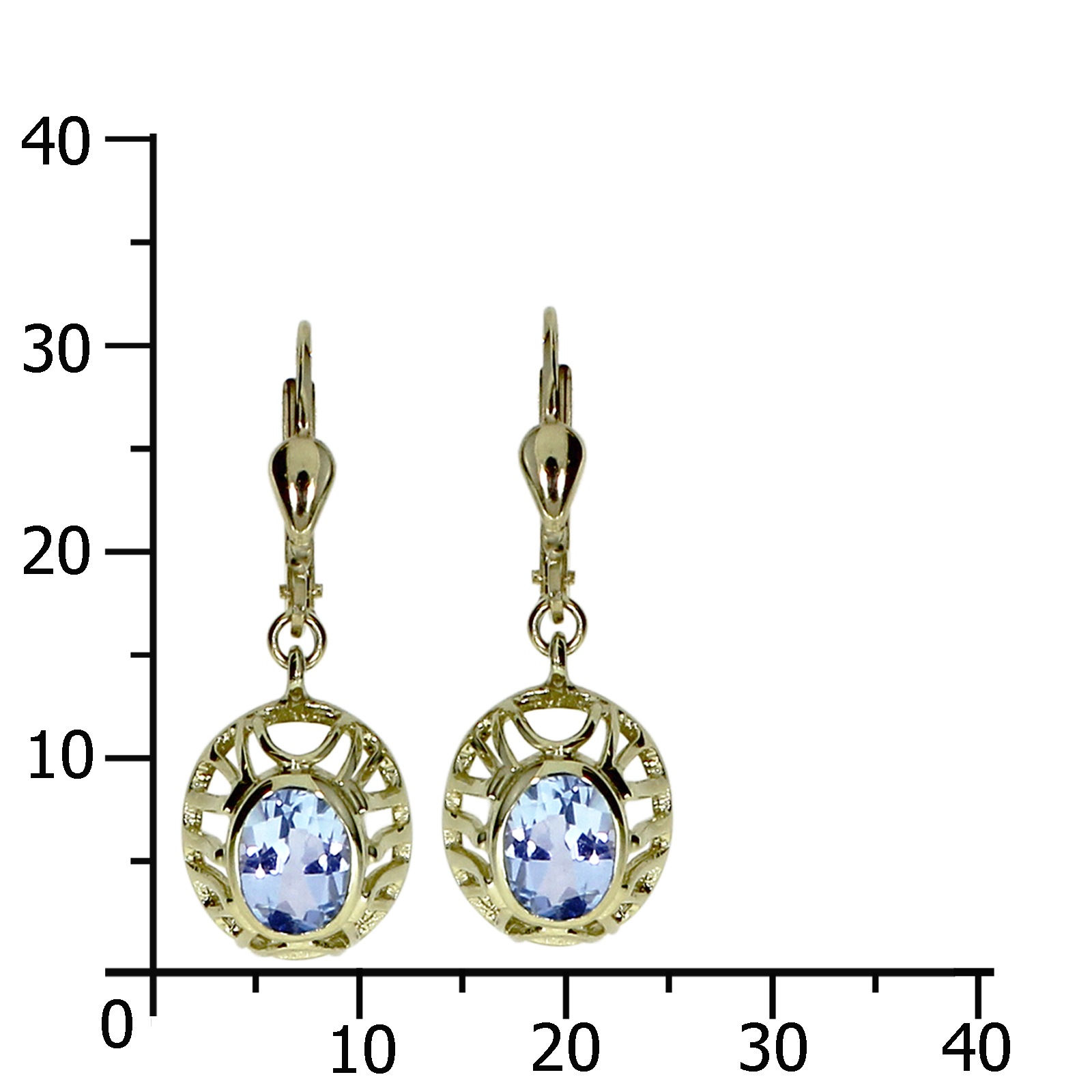 OSTSEE-SCHMUCK Paar Ohrhänger »- Talea - Gold 333/000 - Blautopas«