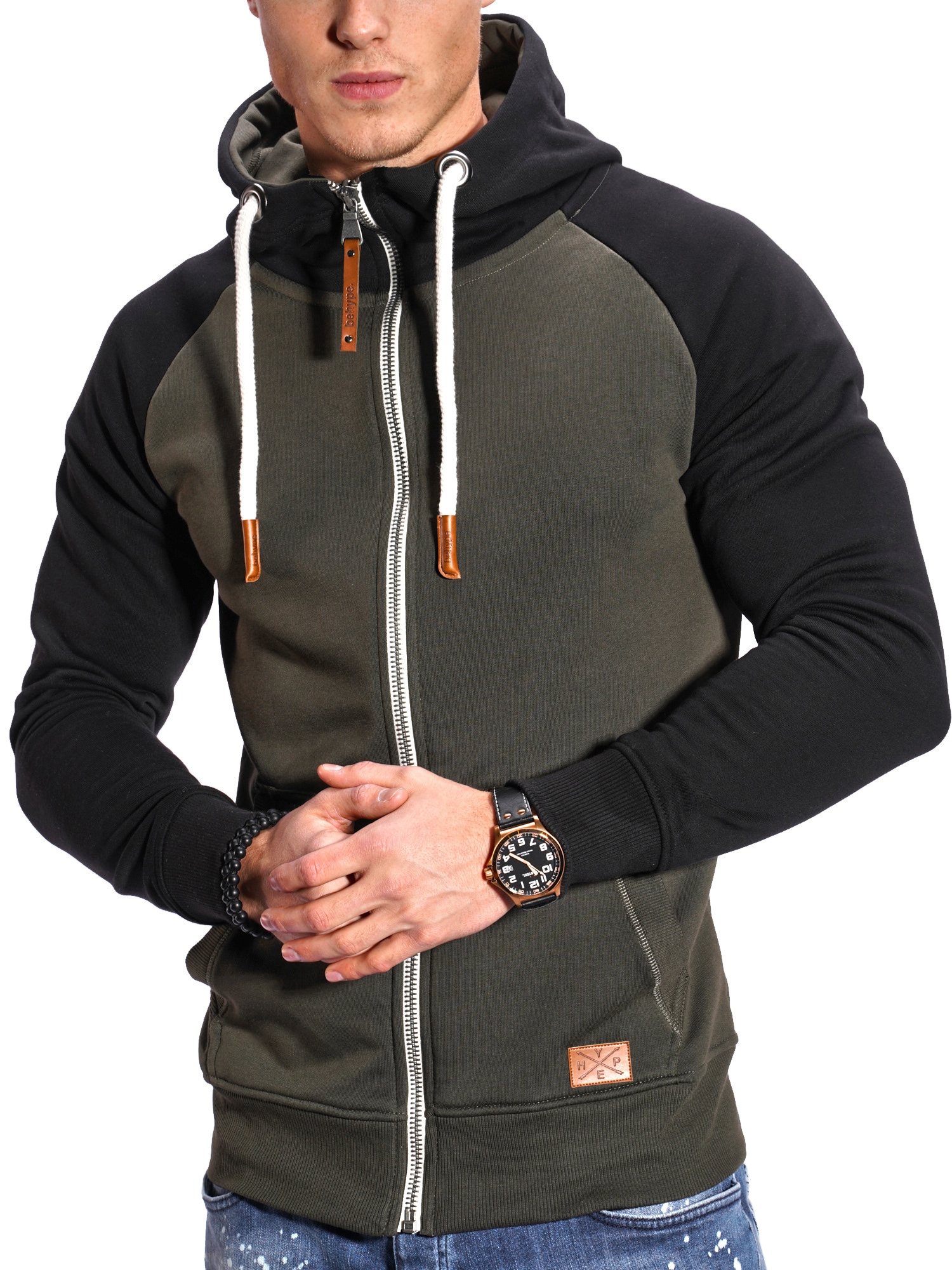 behype Sweatjacke »RAGLAN«, mit Raglan-Ärmeln